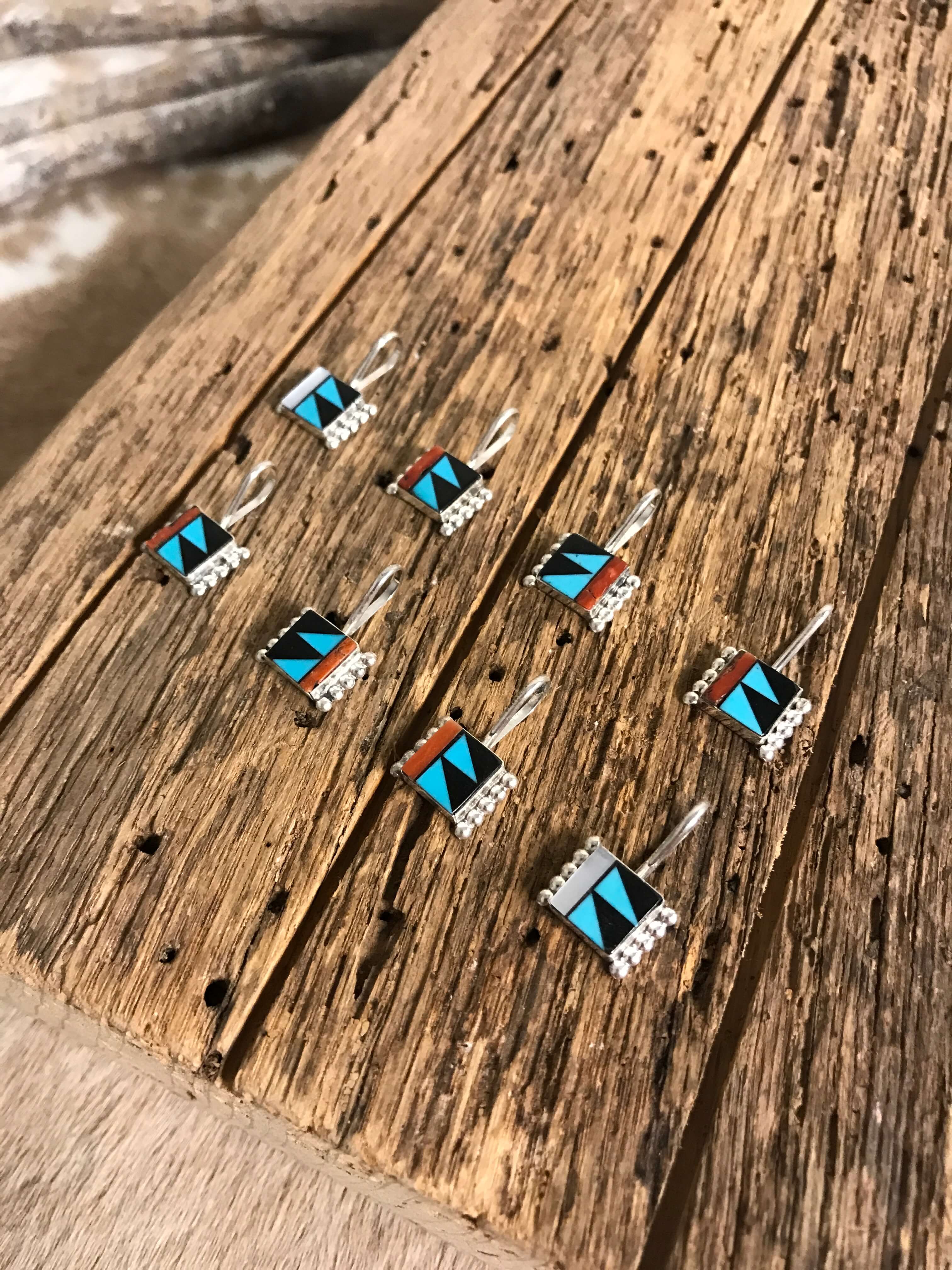 The Belton Inlay Pendants-Pendants-Calli Co., Turquoise and Silver Jewelry, Native American Handmade, Zuni Tribe, Navajo Tribe, Brock Texas
