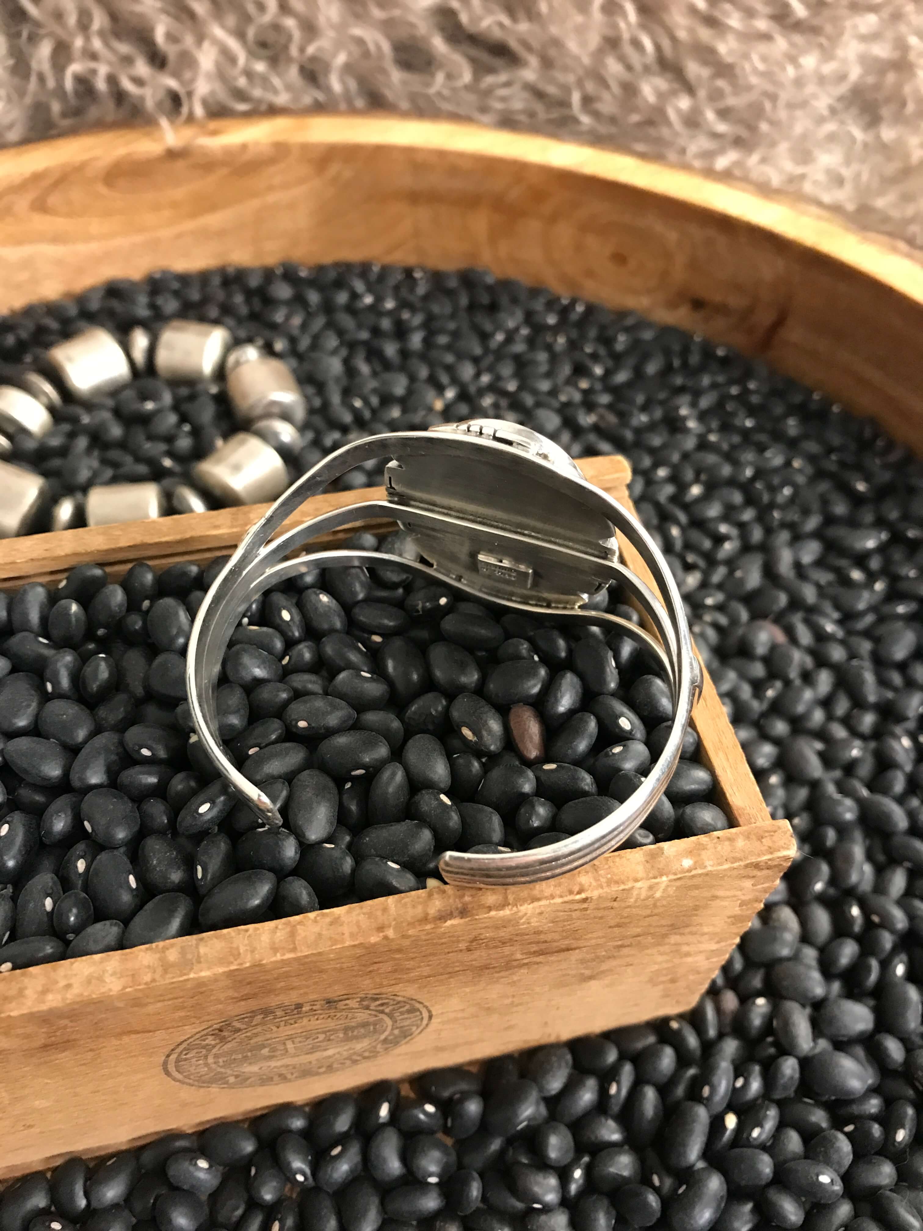 The Granada Bumblebee Cuff, 3-Bracelets & Cuffs-Calli Co., Turquoise and Silver Jewelry, Native American Handmade, Zuni Tribe, Navajo Tribe, Brock Texas