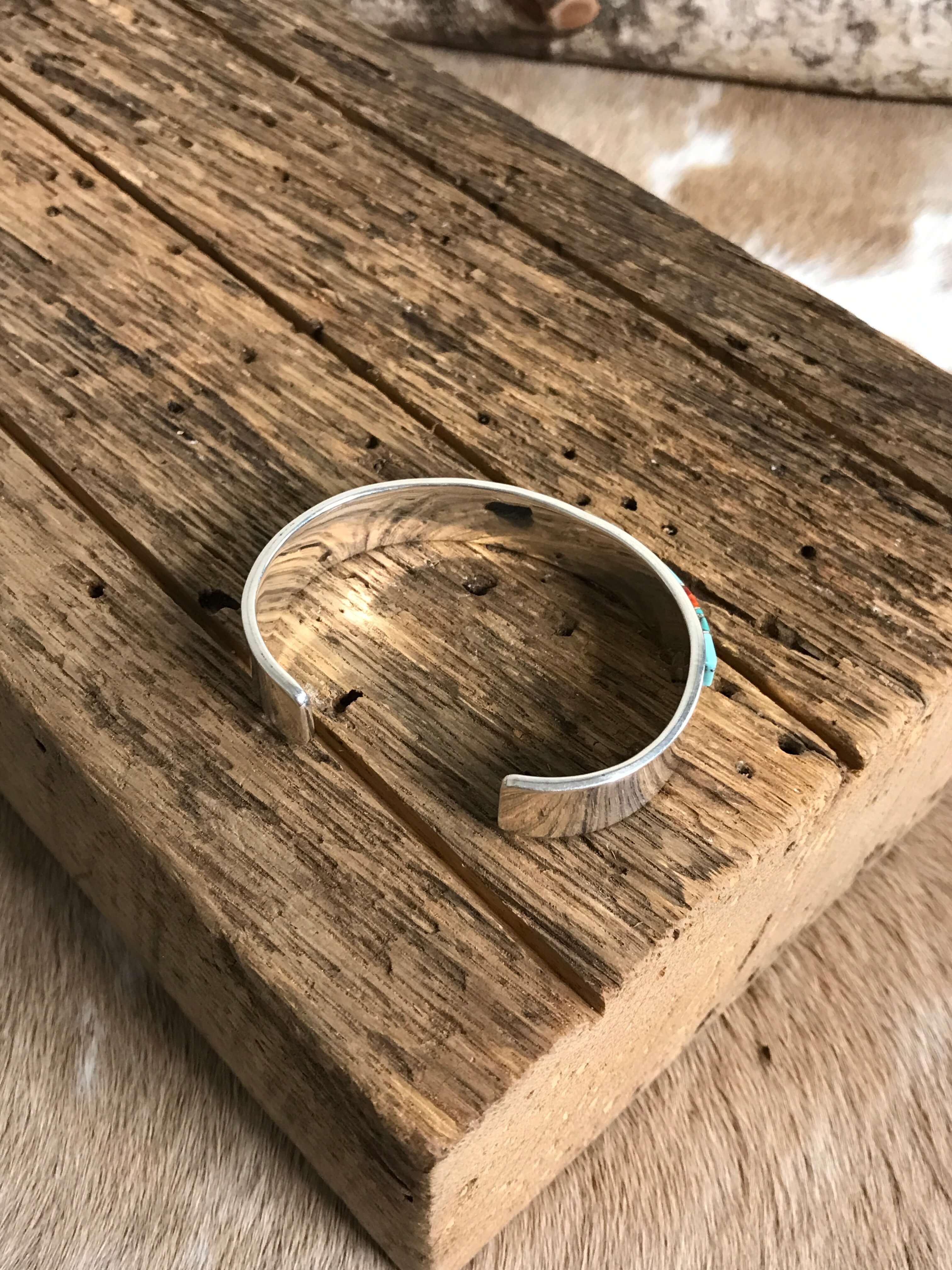 The Wolfforth Inlay Cuff-Bracelets & Cuffs-Calli Co., Turquoise and Silver Jewelry, Native American Handmade, Zuni Tribe, Navajo Tribe, Brock Texas
