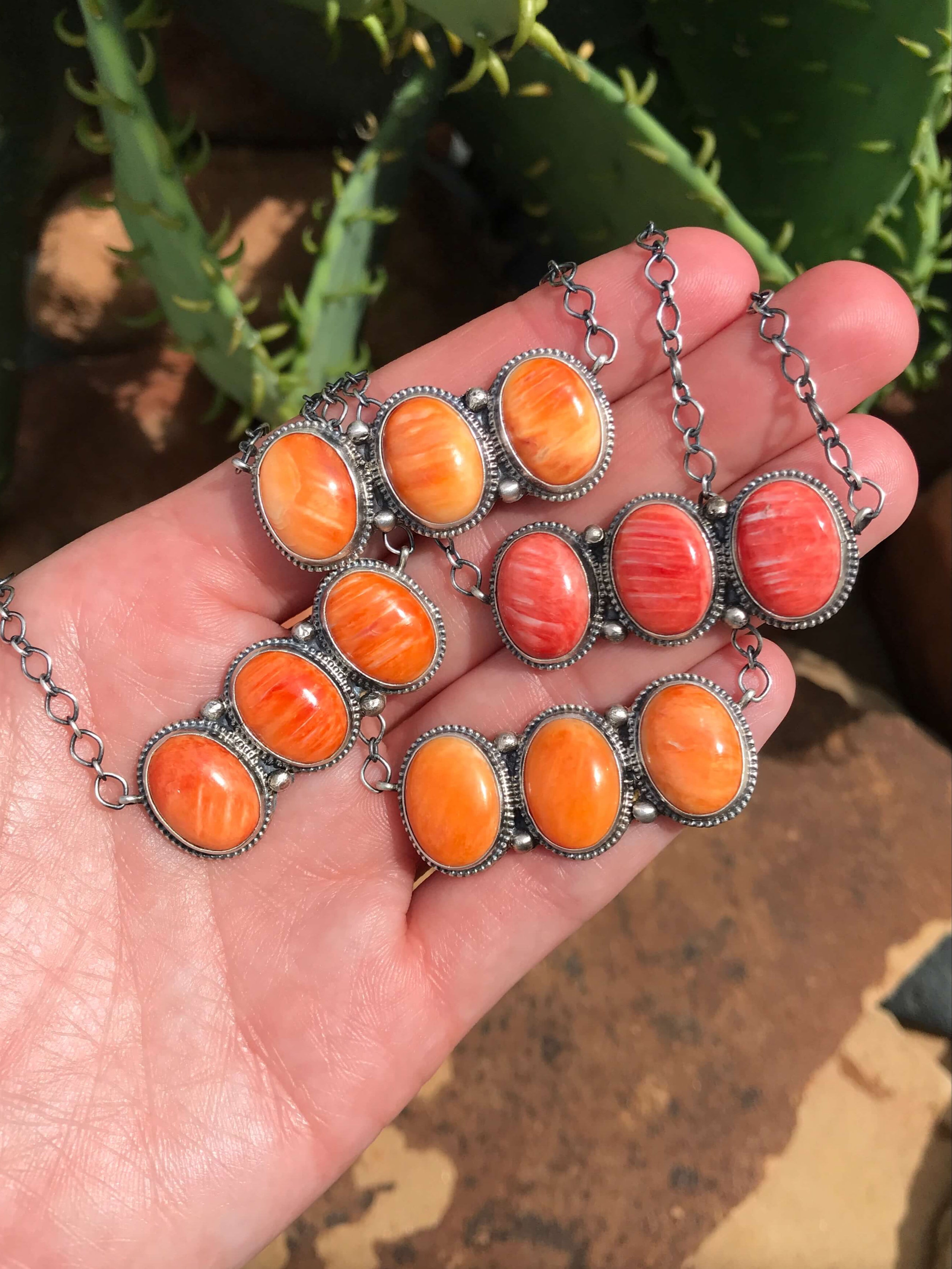 The Trentaz Necklace in Spiny-Necklaces-Calli Co., Turquoise and Silver Jewelry, Native American Handmade, Zuni Tribe, Navajo Tribe, Brock Texas