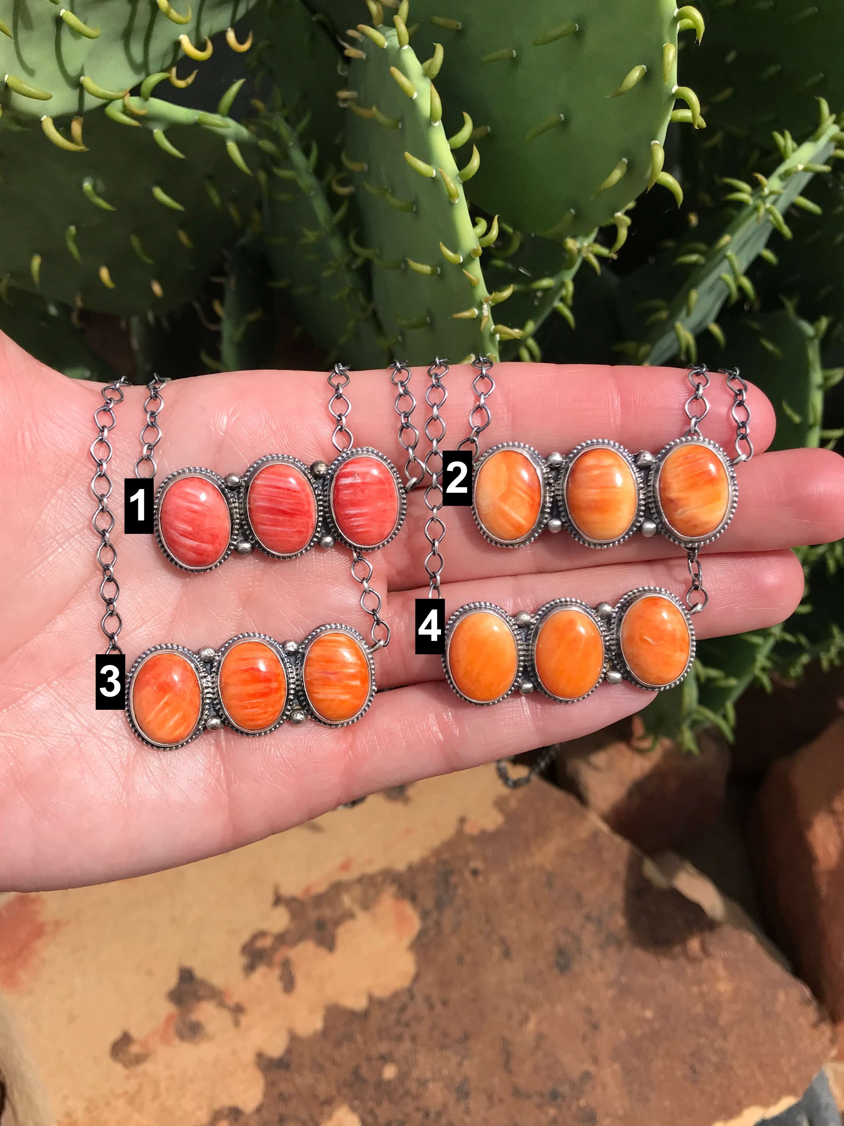 The Trentaz Necklace in Spiny-Necklaces-Calli Co., Turquoise and Silver Jewelry, Native American Handmade, Zuni Tribe, Navajo Tribe, Brock Texas