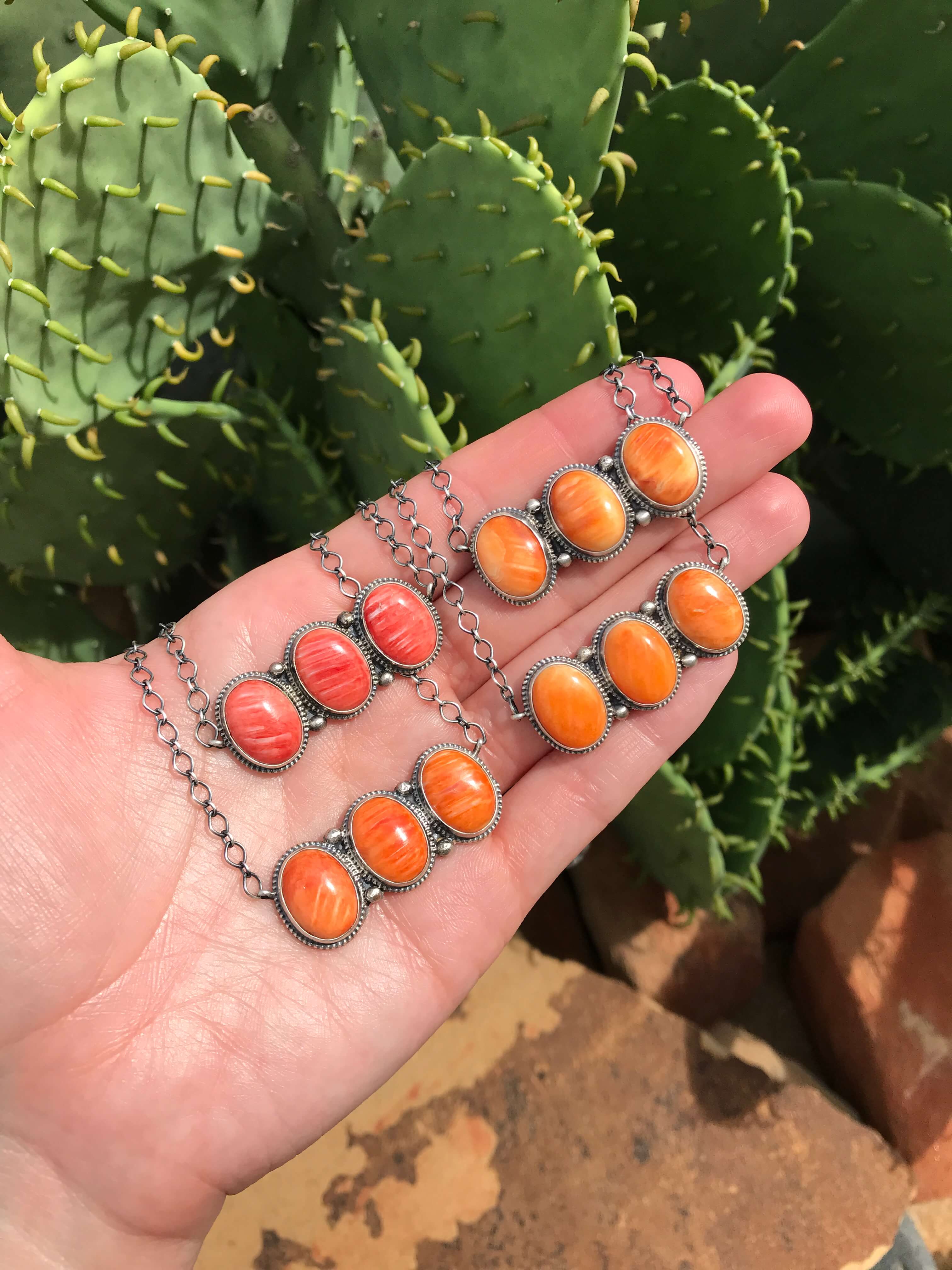 The Trentaz Necklace in Spiny-Necklaces-Calli Co., Turquoise and Silver Jewelry, Native American Handmade, Zuni Tribe, Navajo Tribe, Brock Texas