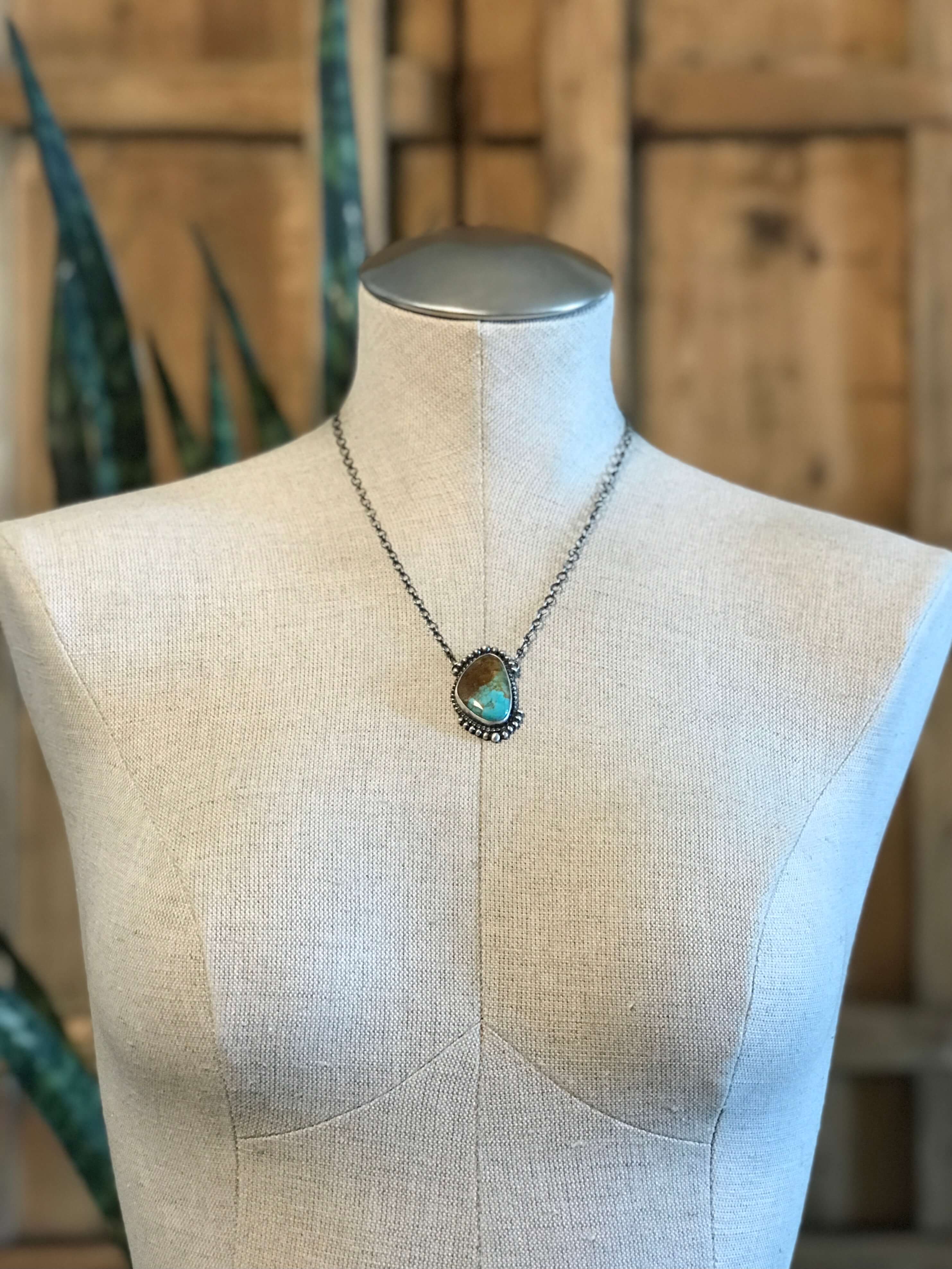 The Ballena Necklace in Turquoise, 1-Necklaces-Calli Co., Turquoise and Silver Jewelry, Native American Handmade, Zuni Tribe, Navajo Tribe, Brock Texas