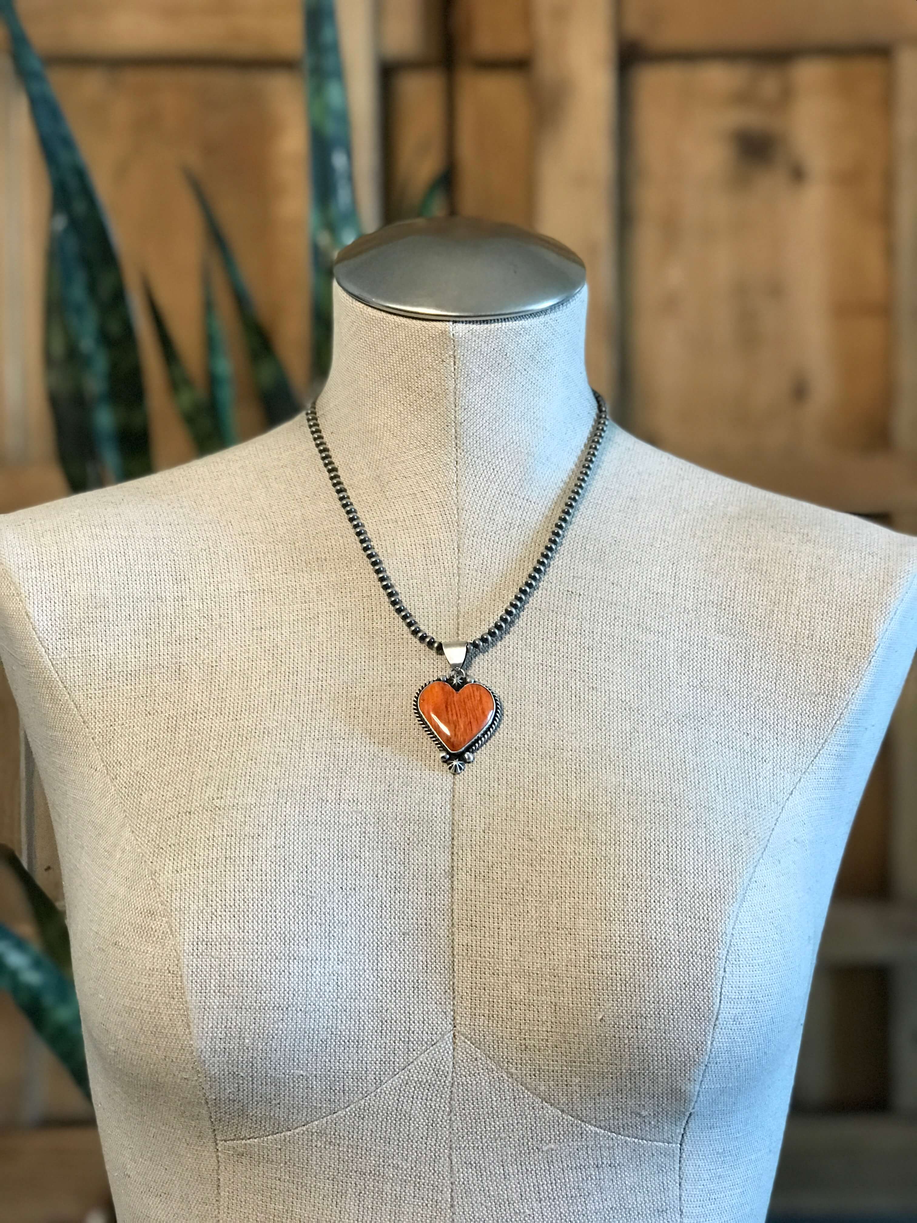 The Zillah Heart Pendants in Spiny-Pendants-Calli Co., Turquoise and Silver Jewelry, Native American Handmade, Zuni Tribe, Navajo Tribe, Brock Texas