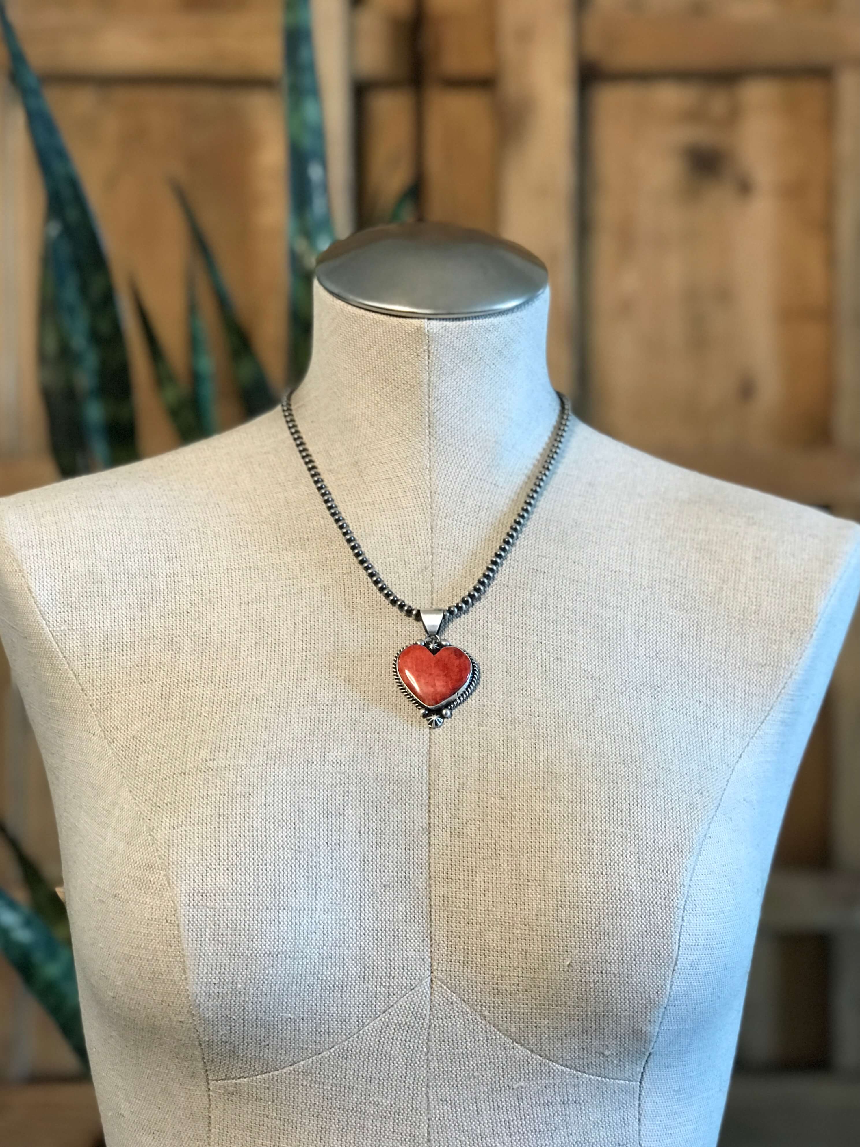 The Zillah Heart Pendants in Spiny-Pendants-Calli Co., Turquoise and Silver Jewelry, Native American Handmade, Zuni Tribe, Navajo Tribe, Brock Texas