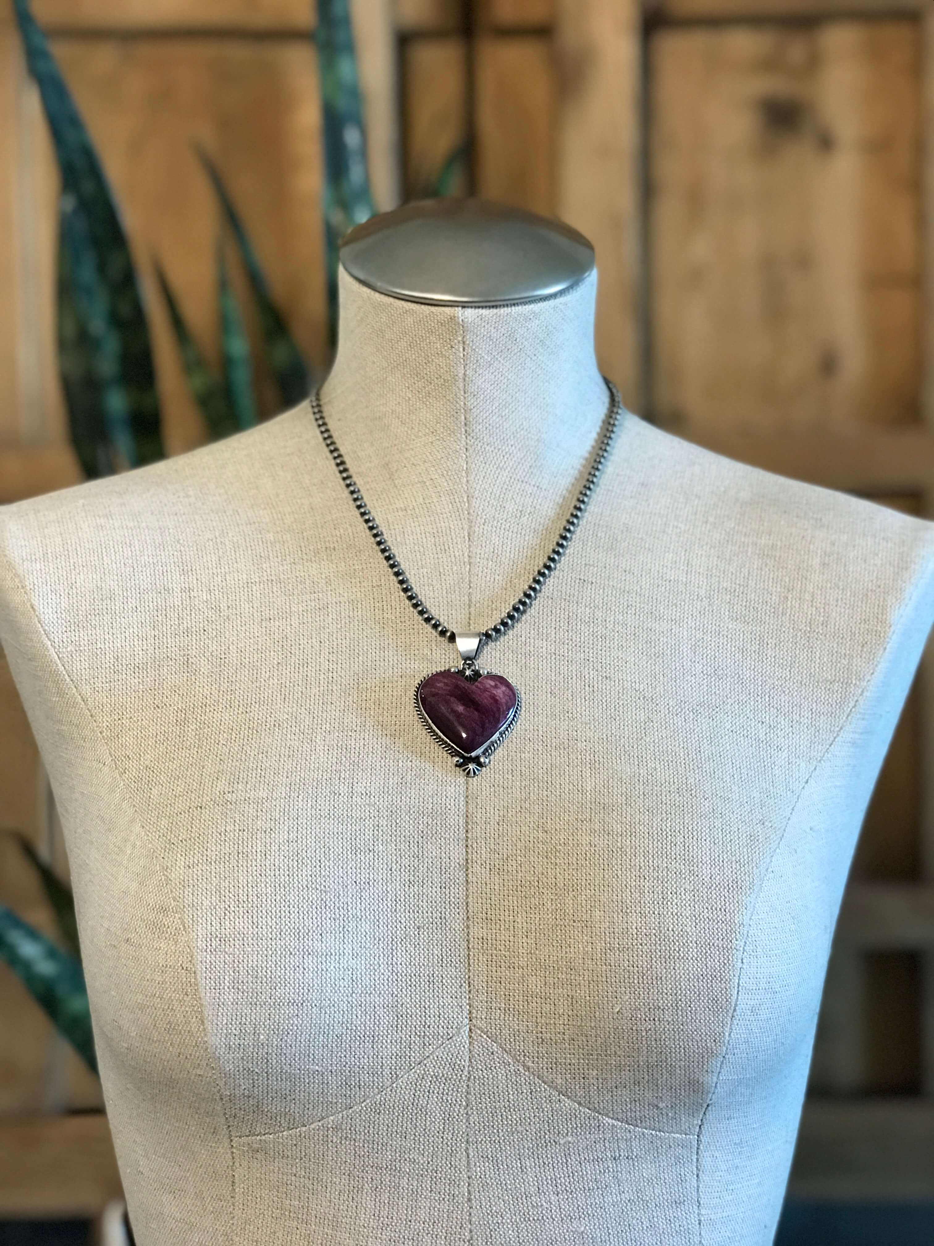 The Zillah Heart Pendants in Spiny-Pendants-Calli Co., Turquoise and Silver Jewelry, Native American Handmade, Zuni Tribe, Navajo Tribe, Brock Texas