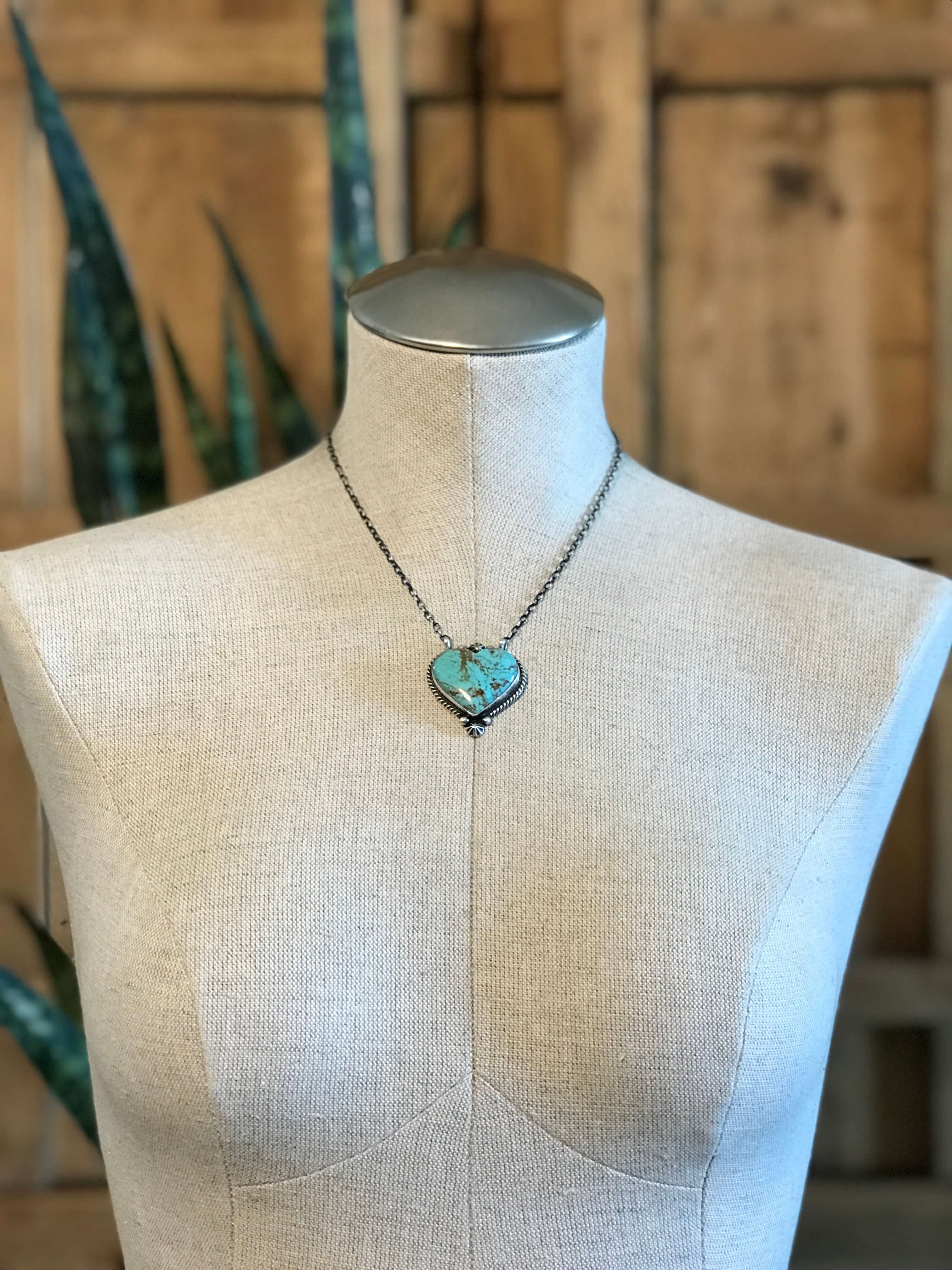 The Zebeck Turquoise Heart Necklaces-Necklaces-Calli Co., Turquoise and Silver Jewelry, Native American Handmade, Zuni Tribe, Navajo Tribe, Brock Texas