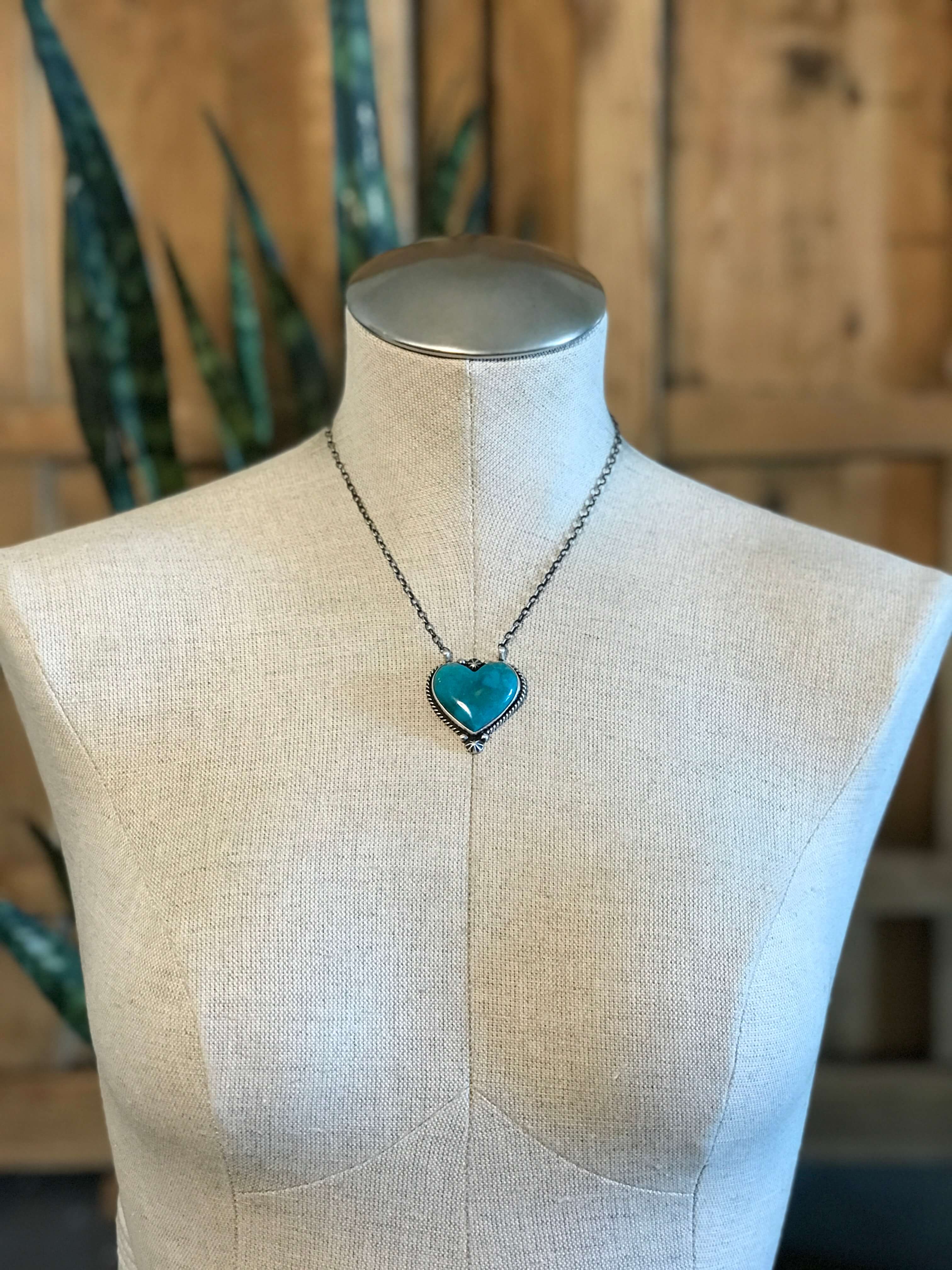 The Zebeck Turquoise Heart Necklaces-Necklaces-Calli Co., Turquoise and Silver Jewelry, Native American Handmade, Zuni Tribe, Navajo Tribe, Brock Texas