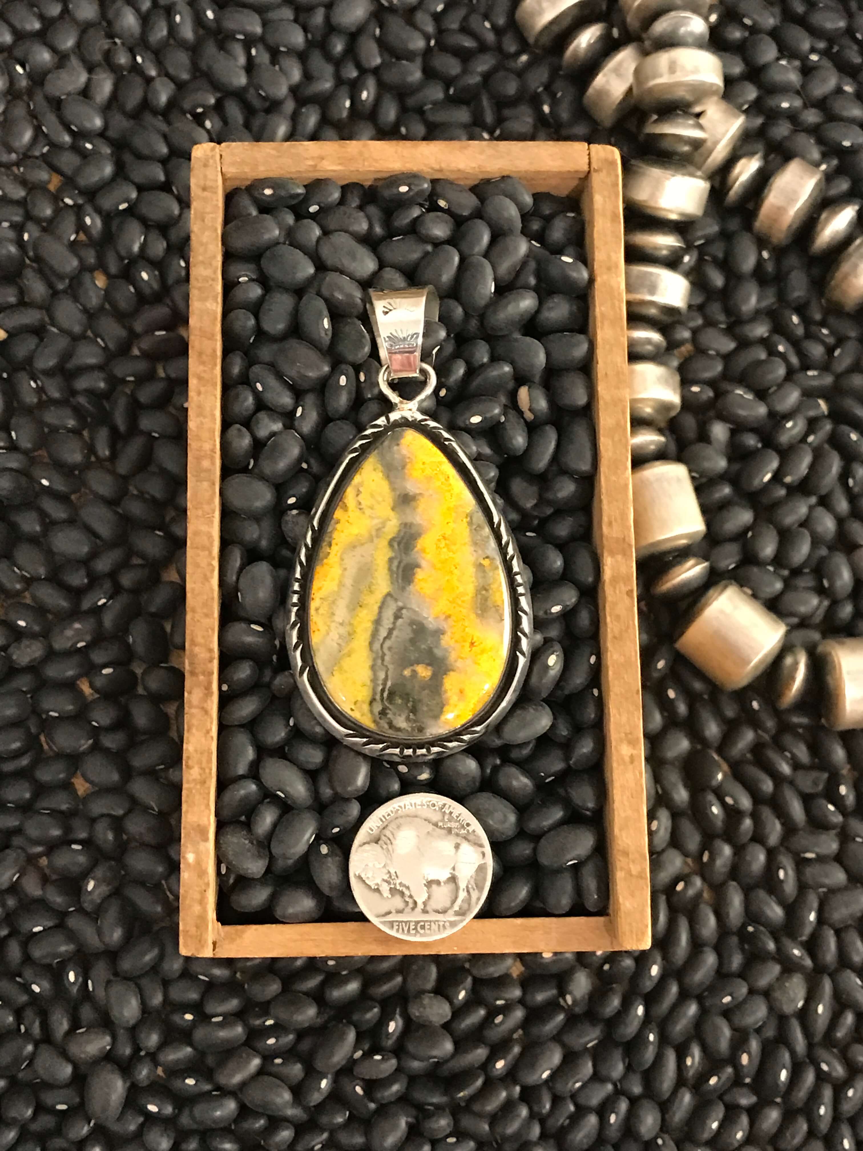 The Sonora Pendant-Pendants-Calli Co., Turquoise and Silver Jewelry, Native American Handmade, Zuni Tribe, Navajo Tribe, Brock Texas