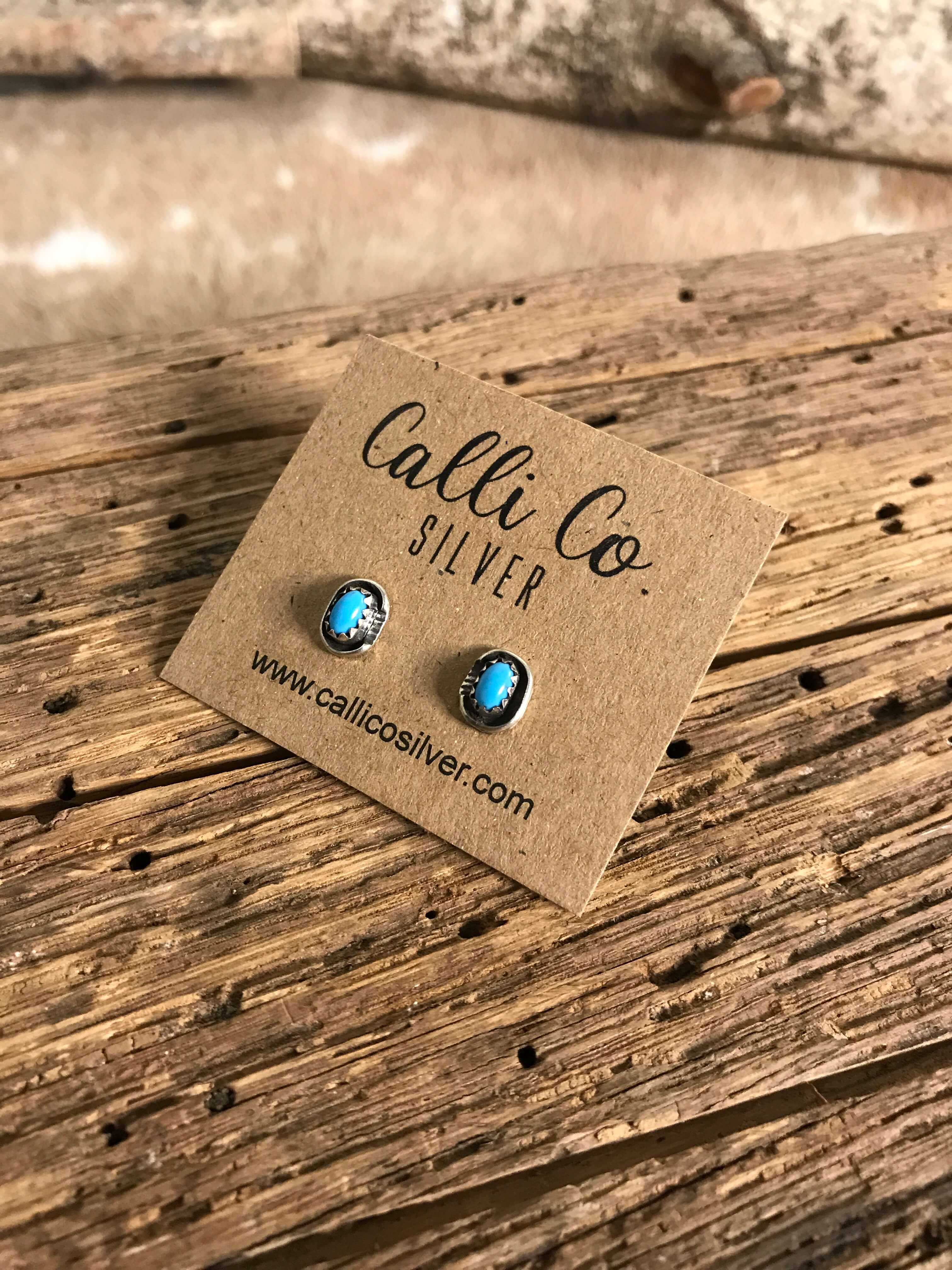 The Becenti Earrings-Earrings-Calli Co., Turquoise and Silver Jewelry, Native American Handmade, Zuni Tribe, Navajo Tribe, Brock Texas