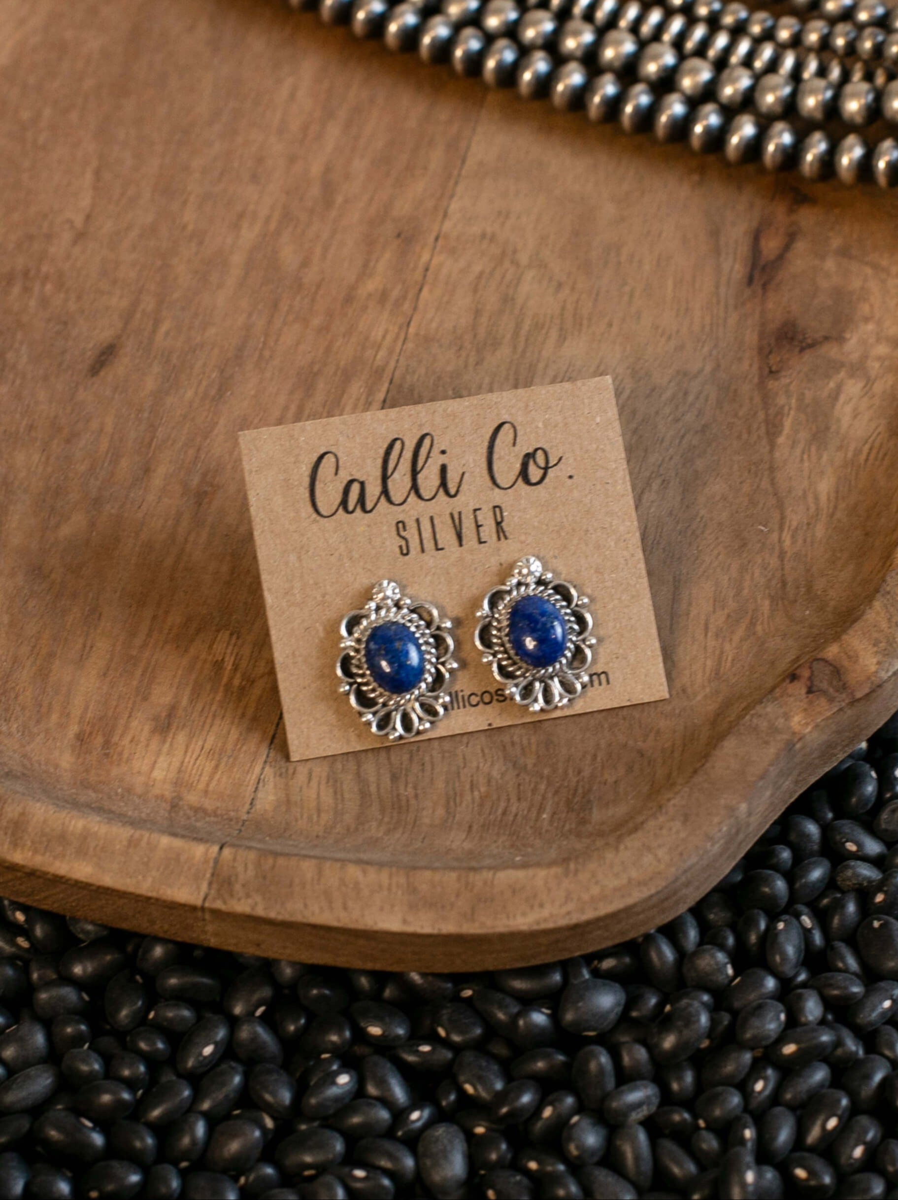 The Tansi Earrings, 2-Earrings-Calli Co., Turquoise and Silver Jewelry, Native American Handmade, Zuni Tribe, Navajo Tribe, Brock Texas