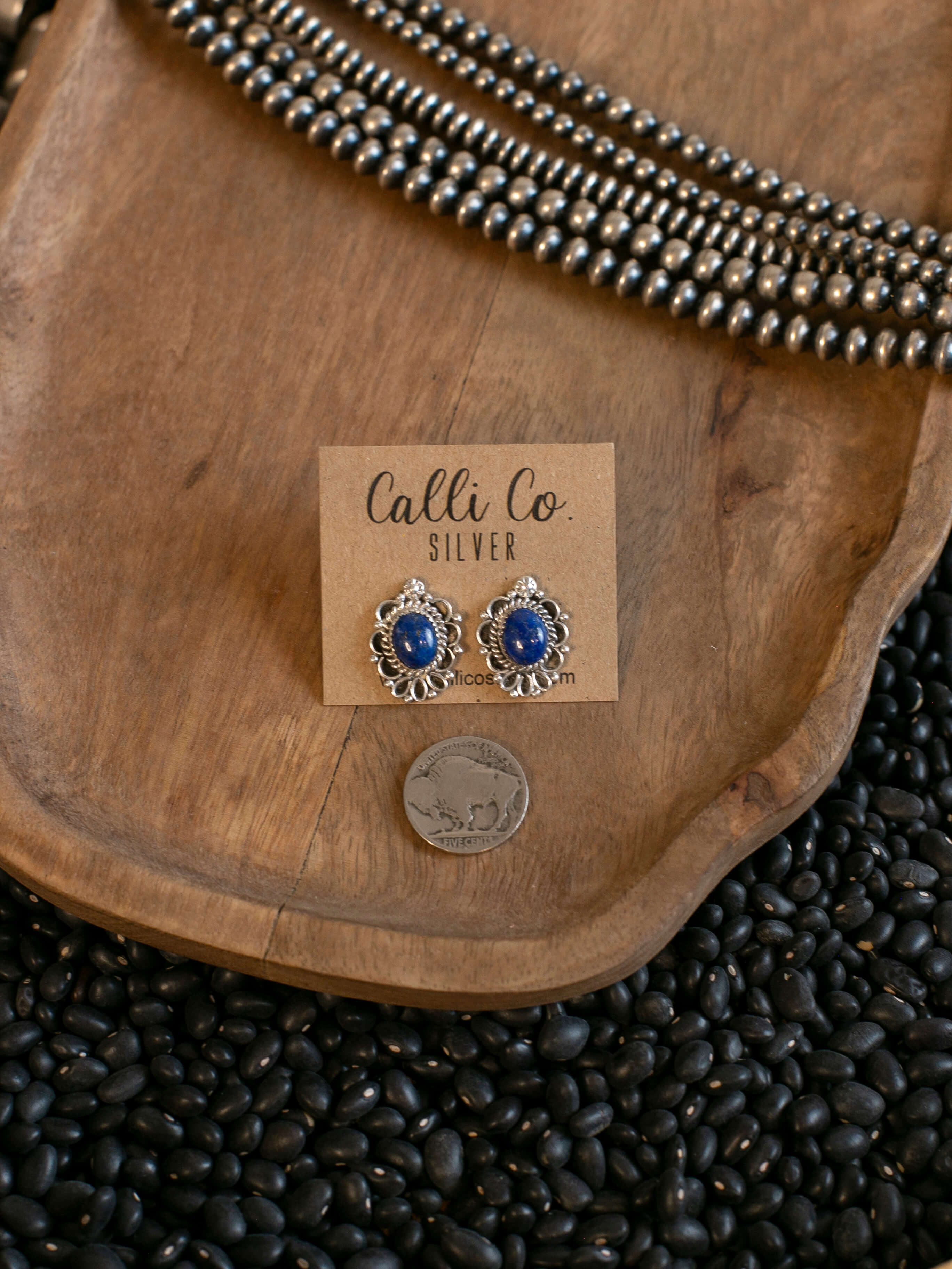 The Tansi Earrings, 2-Earrings-Calli Co., Turquoise and Silver Jewelry, Native American Handmade, Zuni Tribe, Navajo Tribe, Brock Texas