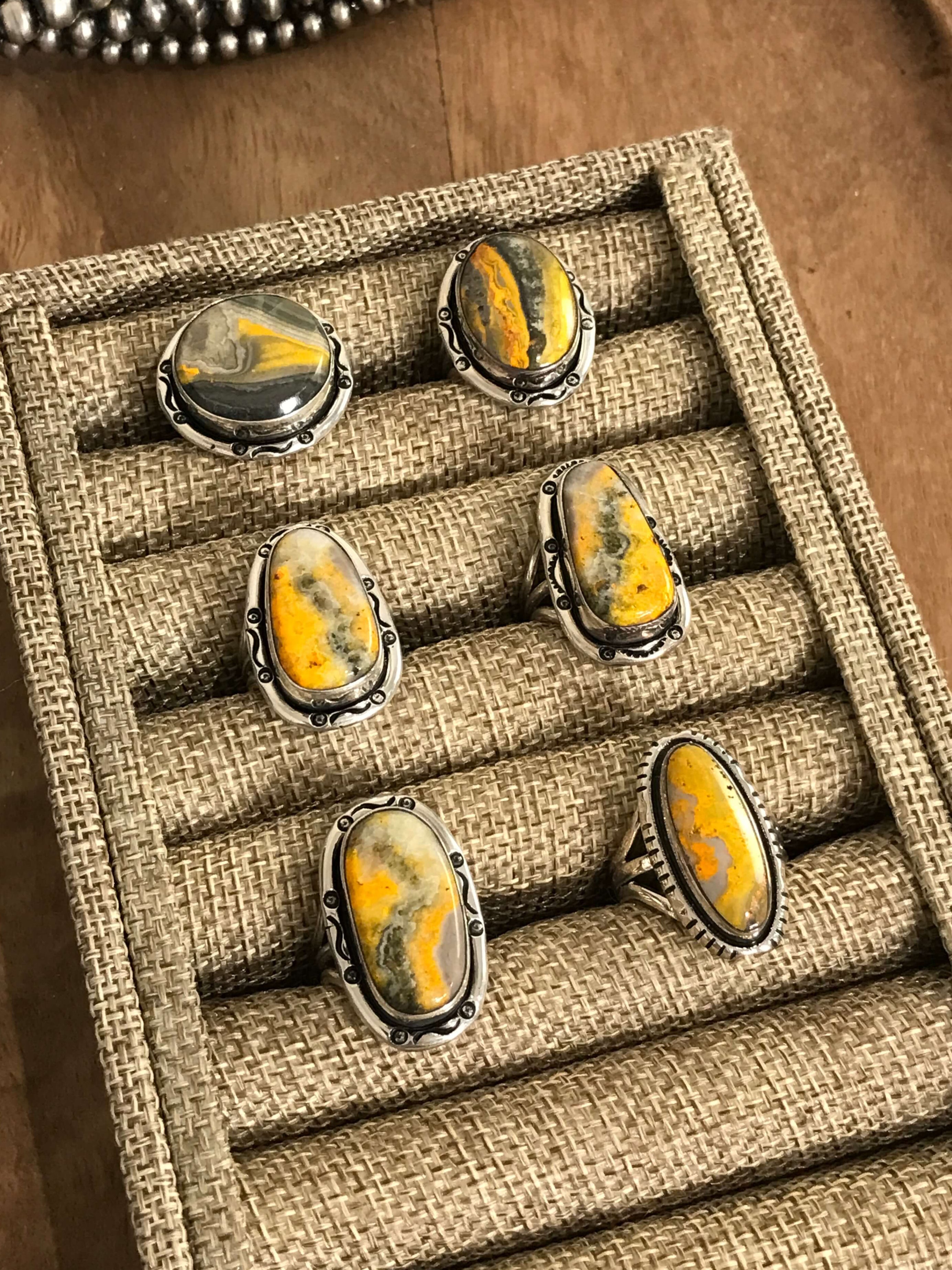 The Bosque Rings-Rings-Calli Co., Turquoise and Silver Jewelry, Native American Handmade, Zuni Tribe, Navajo Tribe, Brock Texas