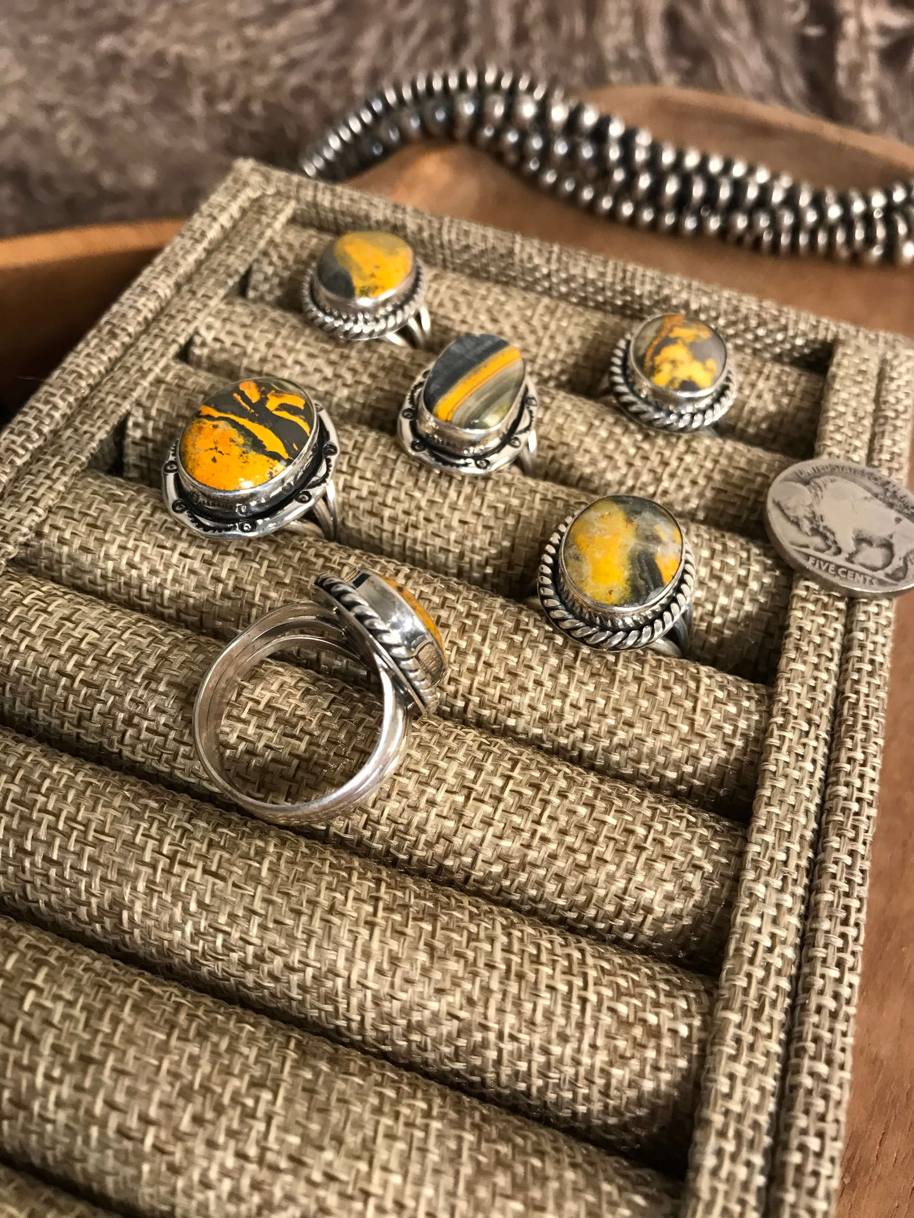 The Reynosa Rings-Rings-Calli Co., Turquoise and Silver Jewelry, Native American Handmade, Zuni Tribe, Navajo Tribe, Brock Texas