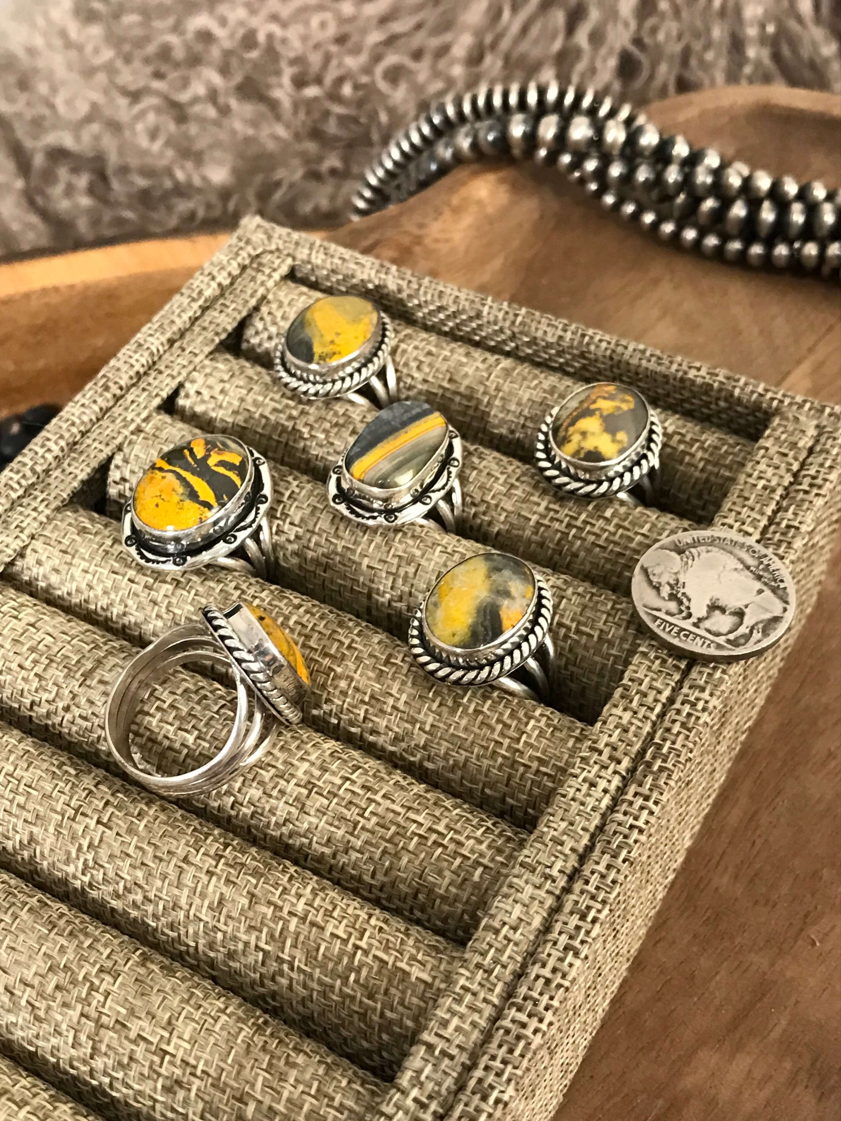 The Reynosa Rings-Rings-Calli Co., Turquoise and Silver Jewelry, Native American Handmade, Zuni Tribe, Navajo Tribe, Brock Texas