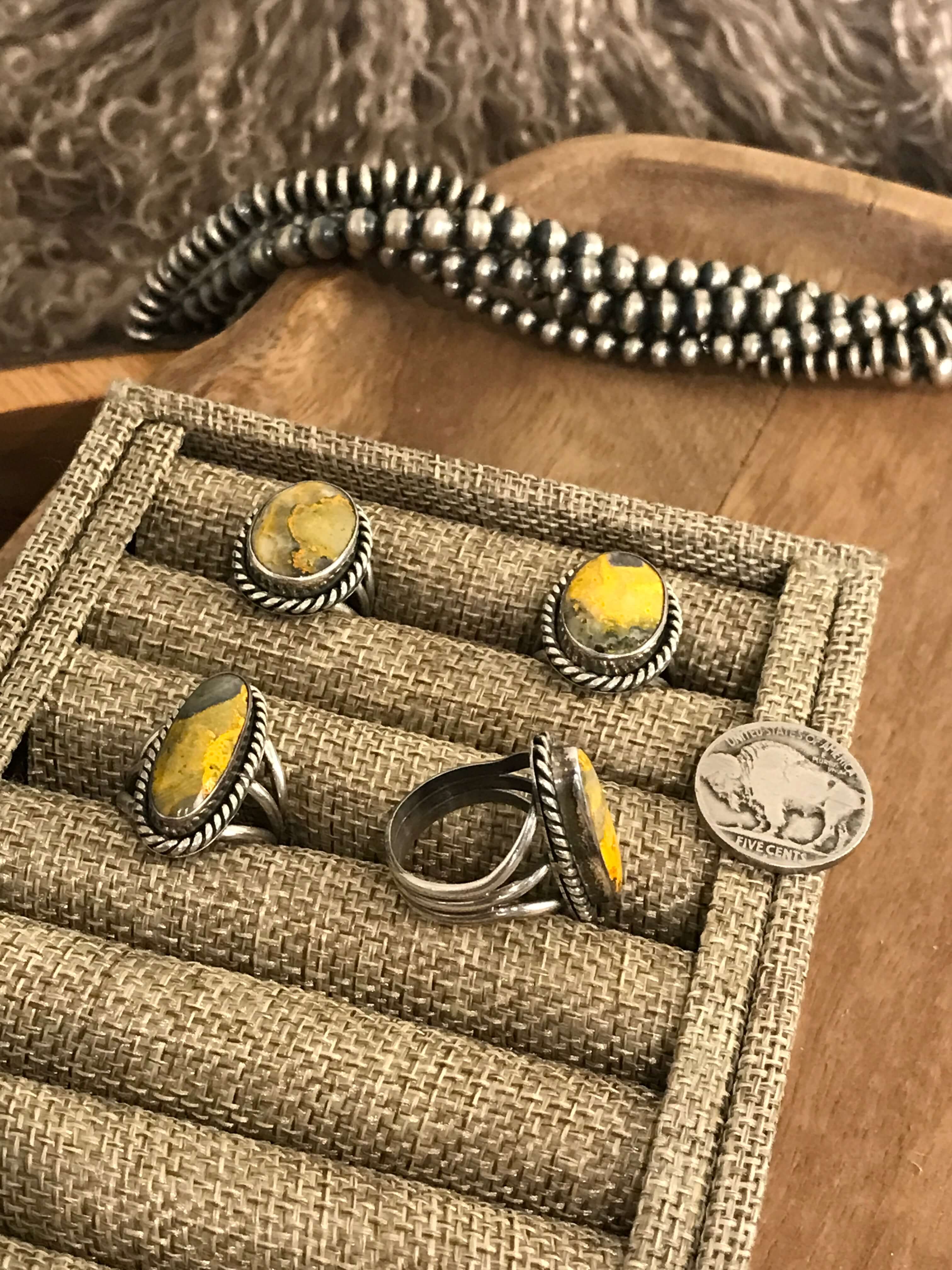 The Bristol Rings-Rings-Calli Co., Turquoise and Silver Jewelry, Native American Handmade, Zuni Tribe, Navajo Tribe, Brock Texas