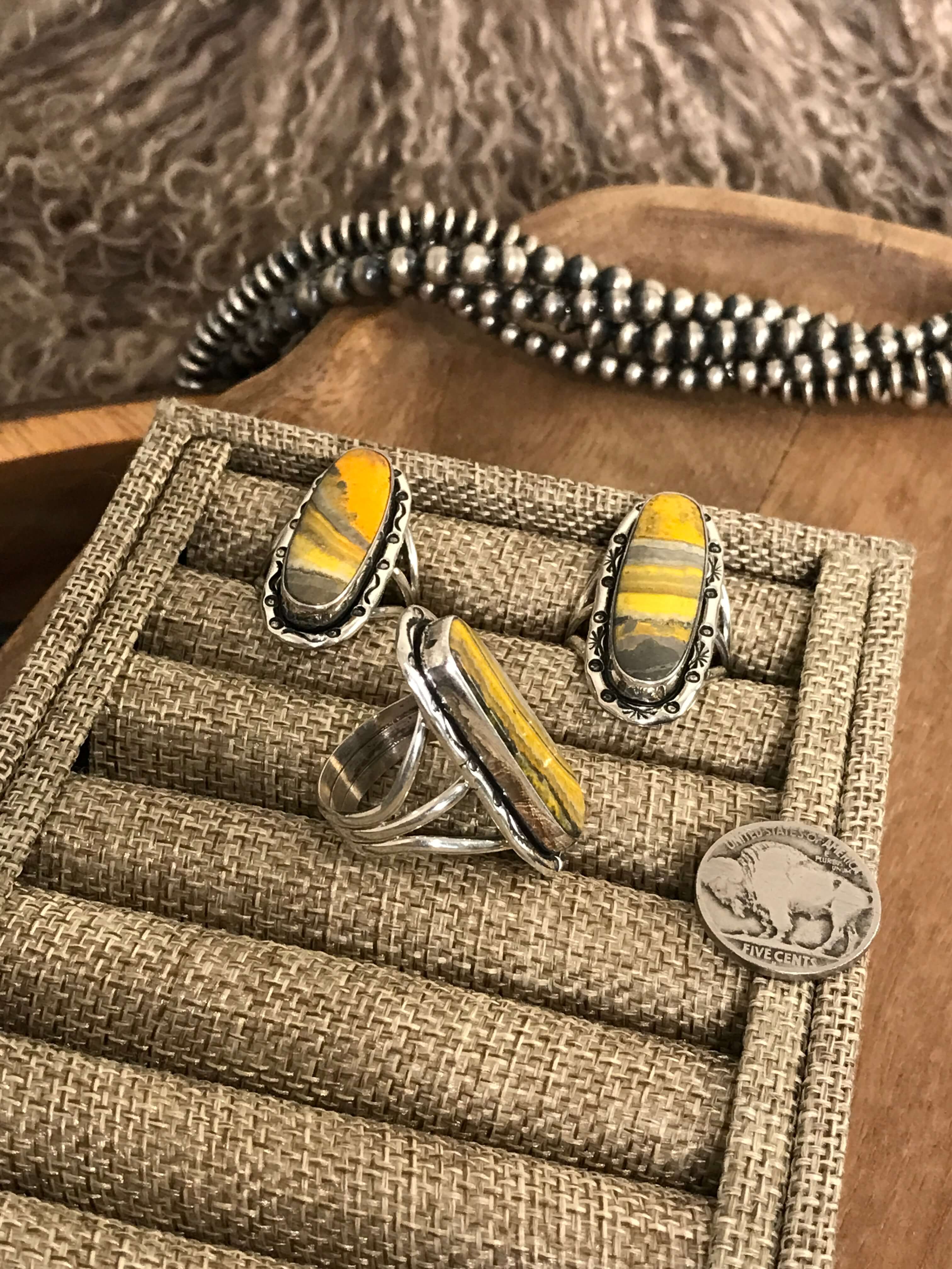 The Santa Rita Rings-Rings-Calli Co., Turquoise and Silver Jewelry, Native American Handmade, Zuni Tribe, Navajo Tribe, Brock Texas