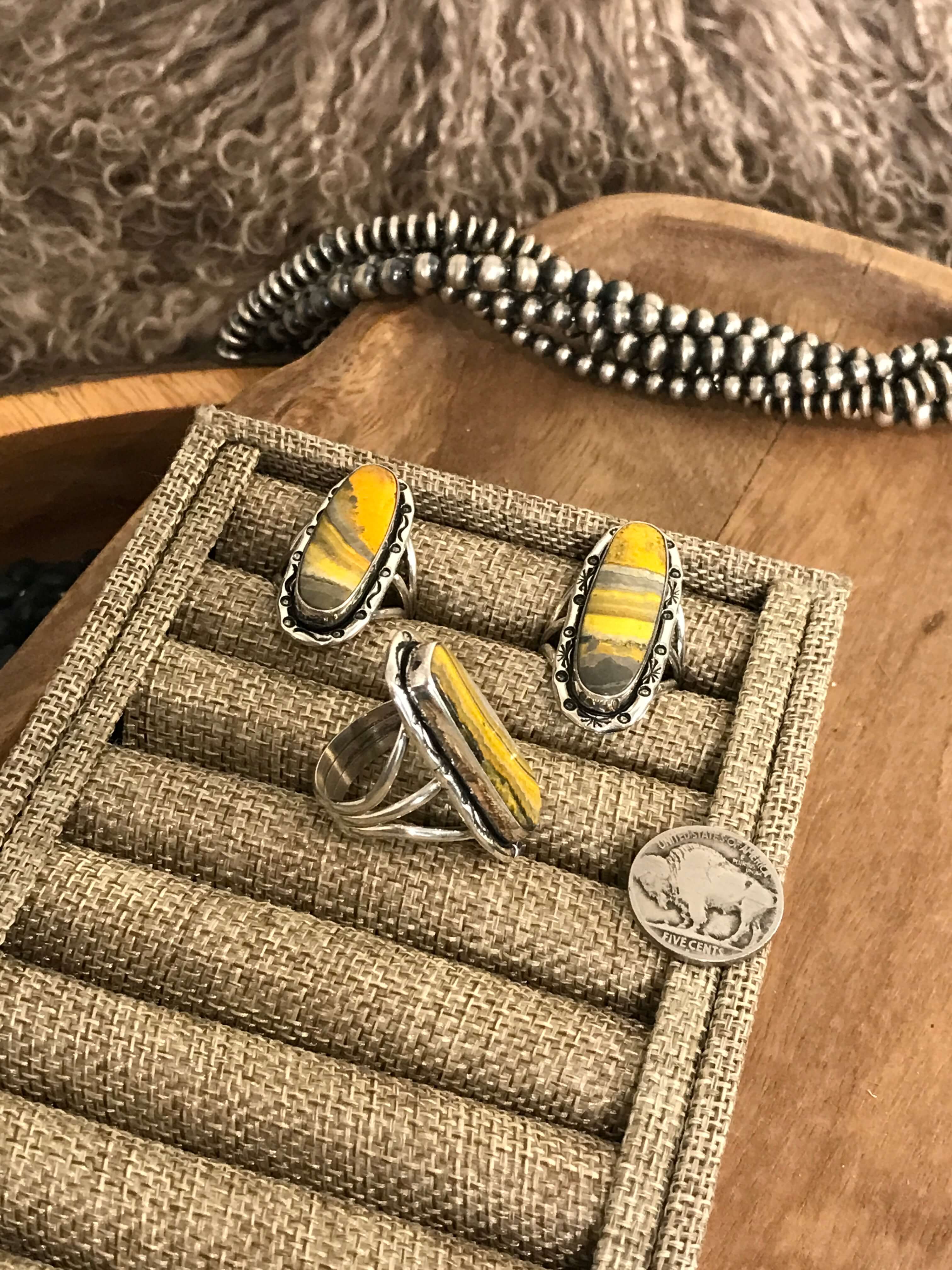 The Santa Rita Rings-Rings-Calli Co., Turquoise and Silver Jewelry, Native American Handmade, Zuni Tribe, Navajo Tribe, Brock Texas