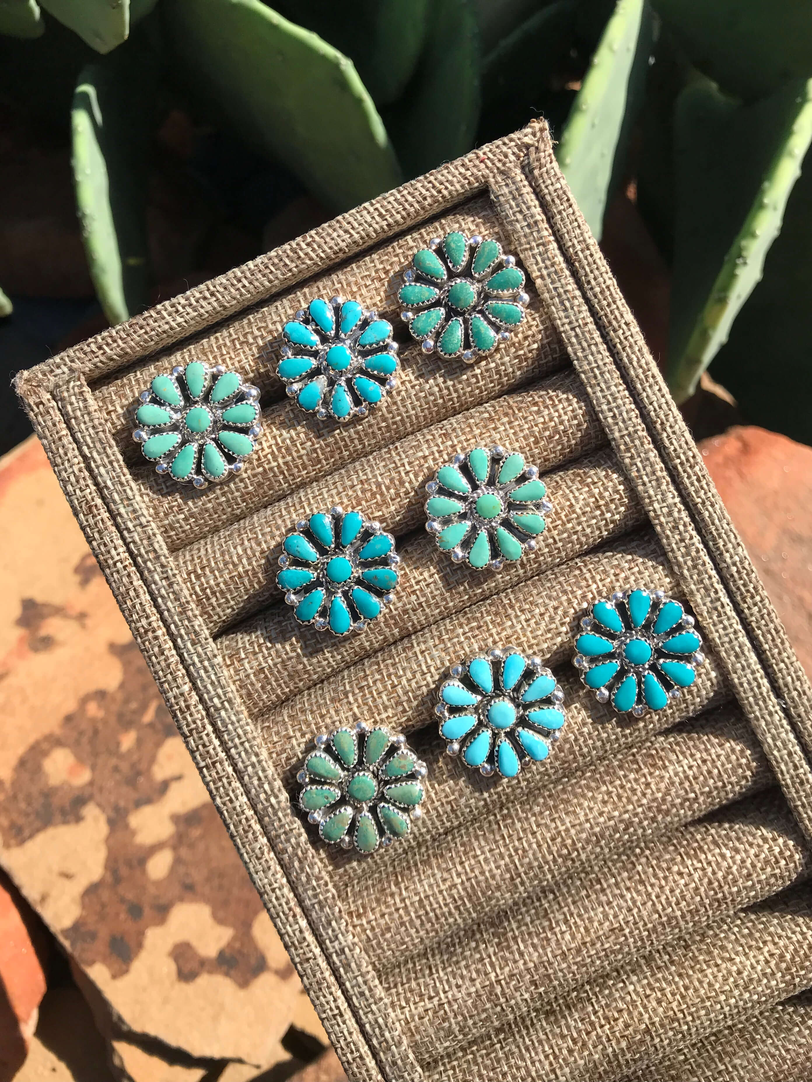 The Waylon Adjustable Turquoise Cluster Rings-Rings-Calli Co., Turquoise and Silver Jewelry, Native American Handmade, Zuni Tribe, Navajo Tribe, Brock Texas