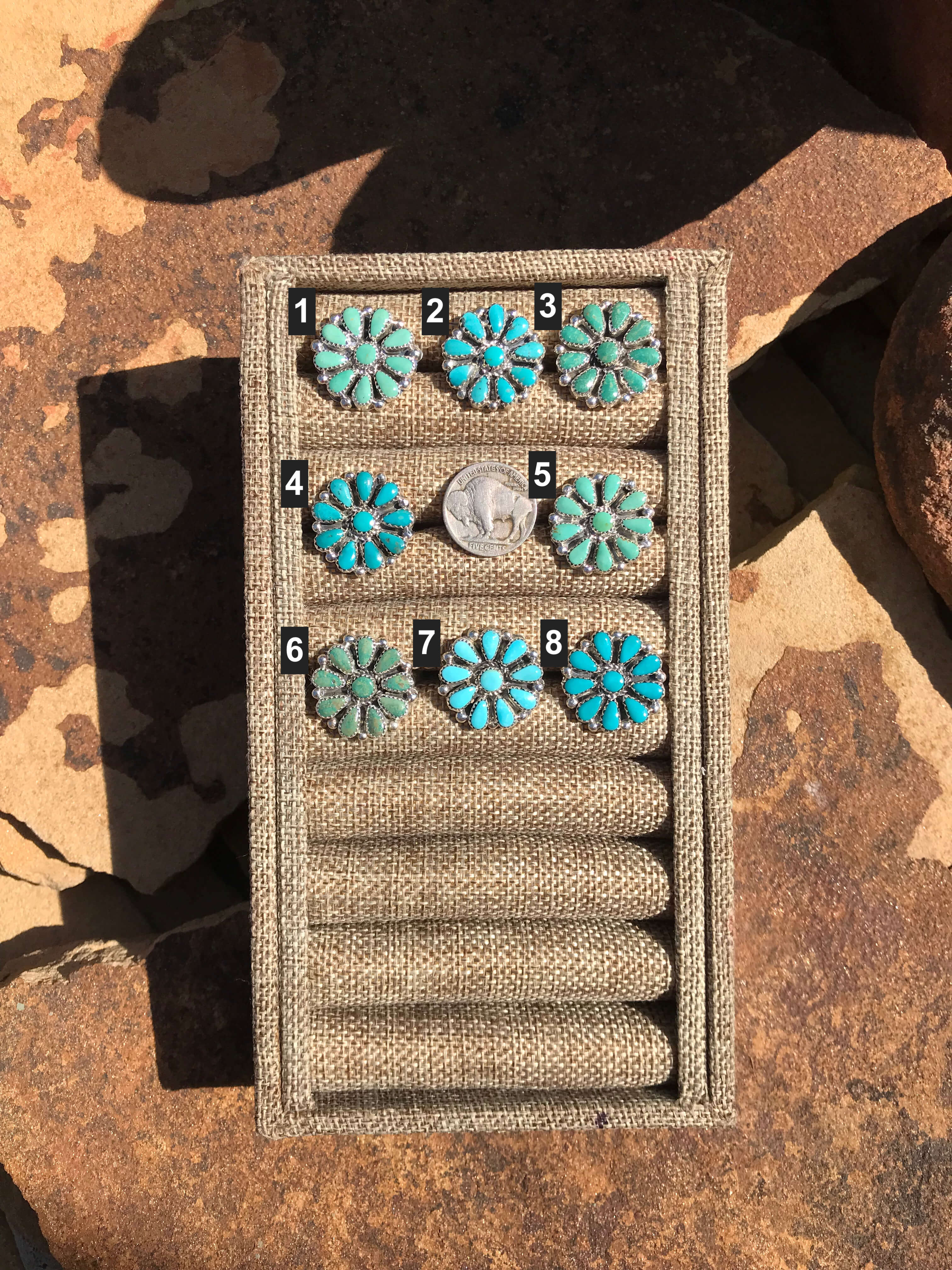 The Waylon Adjustable Turquoise Cluster Rings-Rings-Calli Co., Turquoise and Silver Jewelry, Native American Handmade, Zuni Tribe, Navajo Tribe, Brock Texas