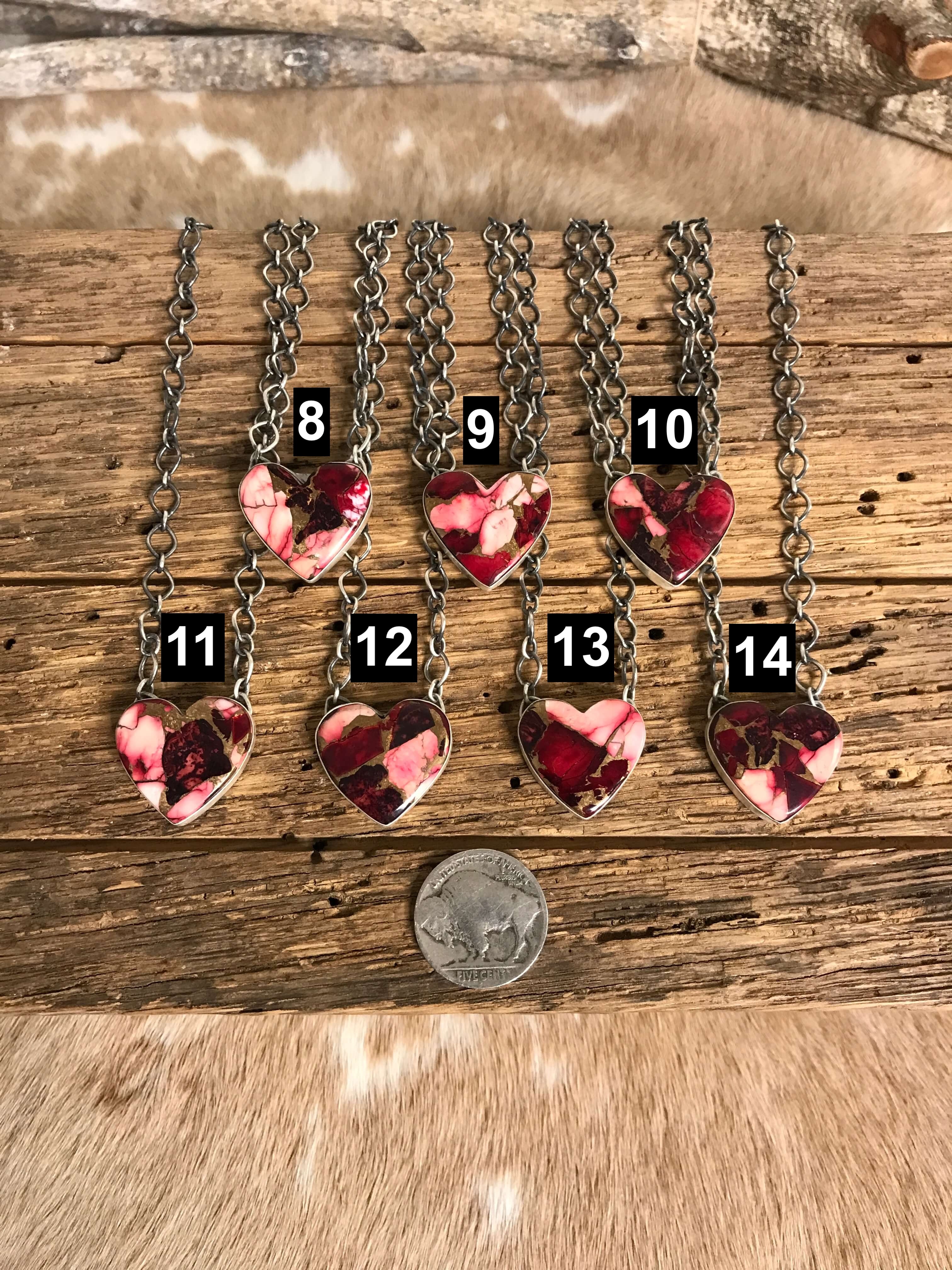 The Laramie Heart Necklaces xx-Necklaces-Calli Co., Turquoise and Silver Jewelry, Native American Handmade, Zuni Tribe, Navajo Tribe, Brock Texas