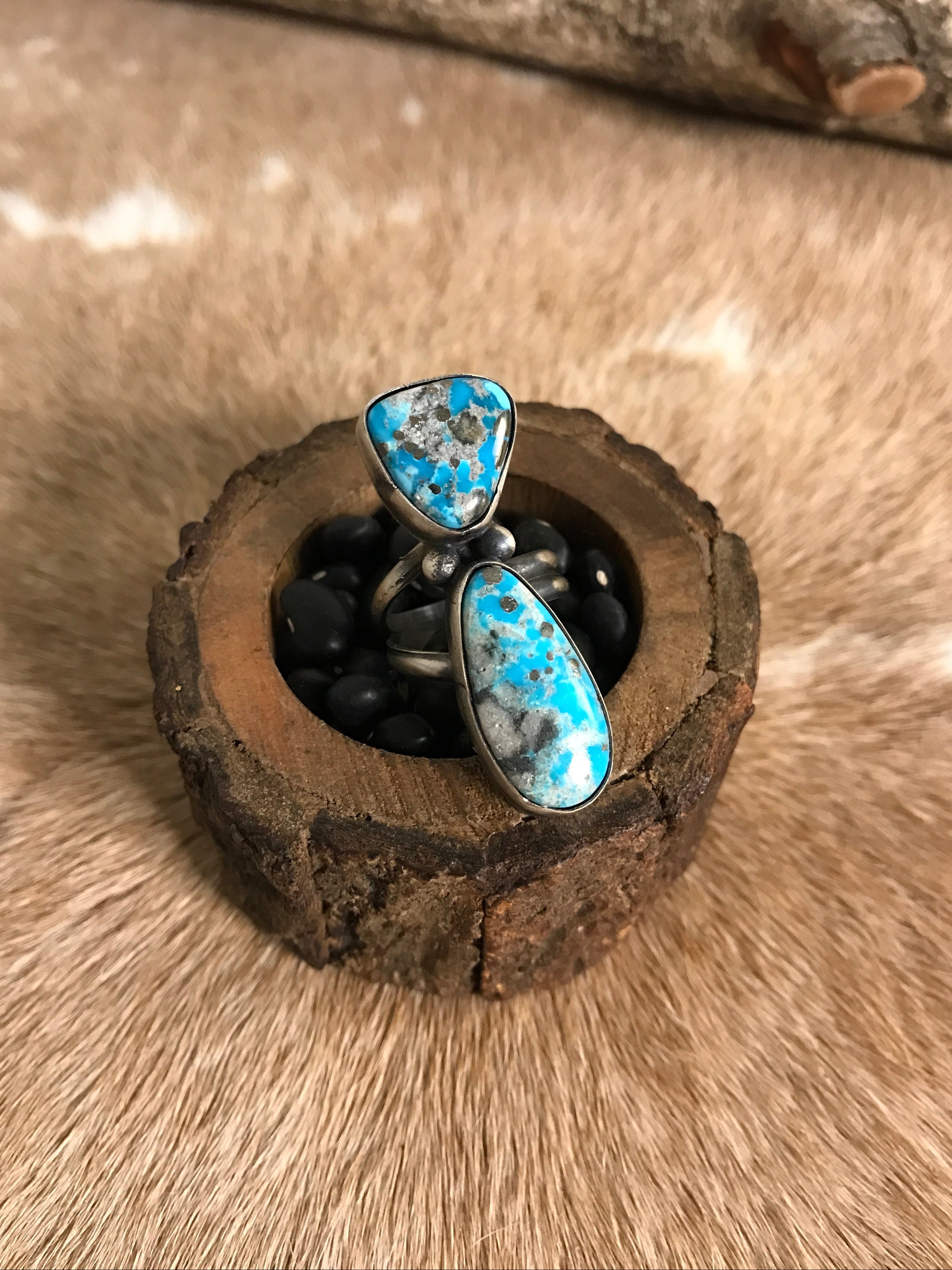 The Forestvale Adjustable Ring-Rings-Calli Co., Turquoise and Silver Jewelry, Native American Handmade, Zuni Tribe, Navajo Tribe, Brock Texas
