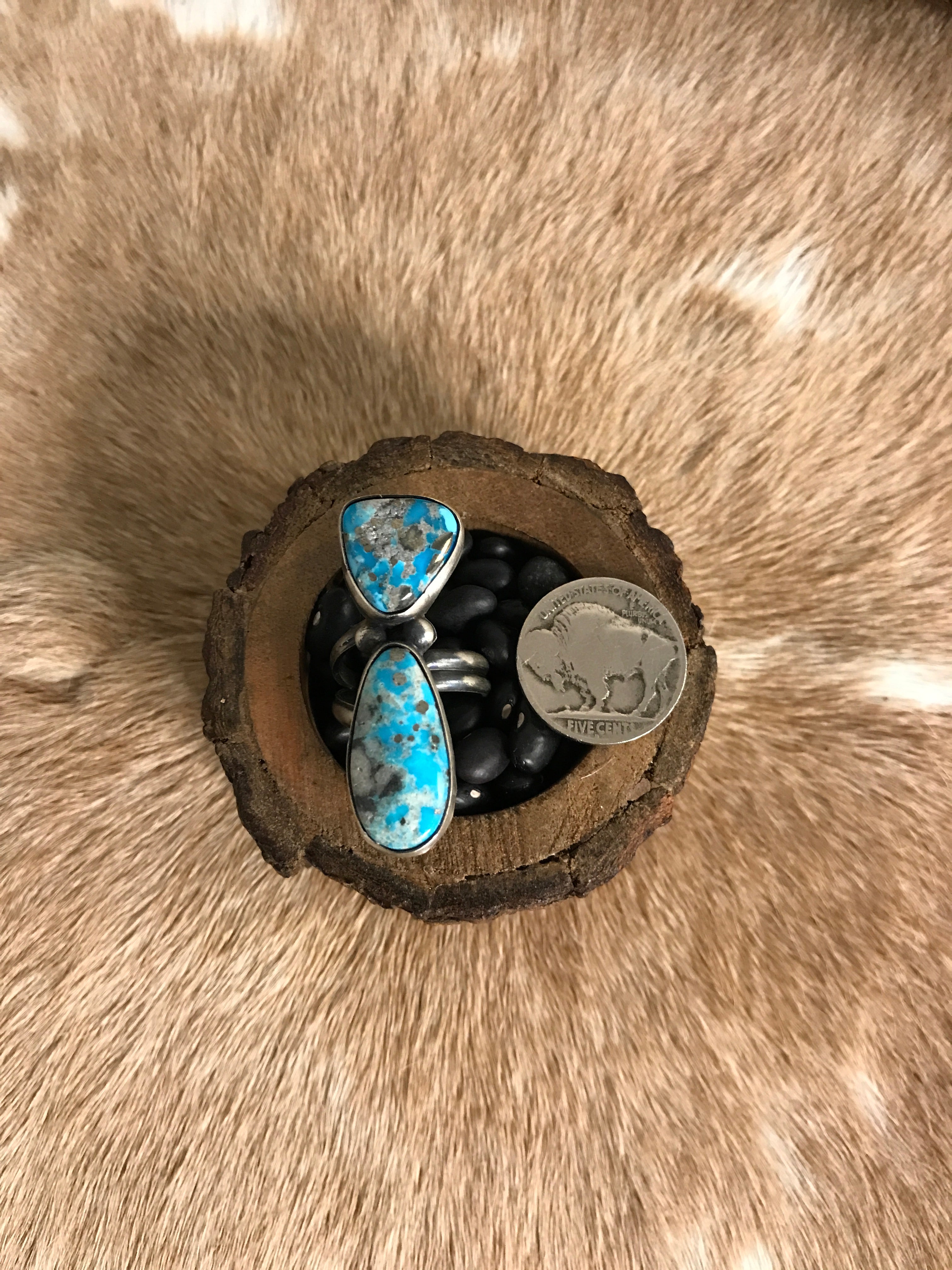 The Forestvale Adjustable Ring-Rings-Calli Co., Turquoise and Silver Jewelry, Native American Handmade, Zuni Tribe, Navajo Tribe, Brock Texas