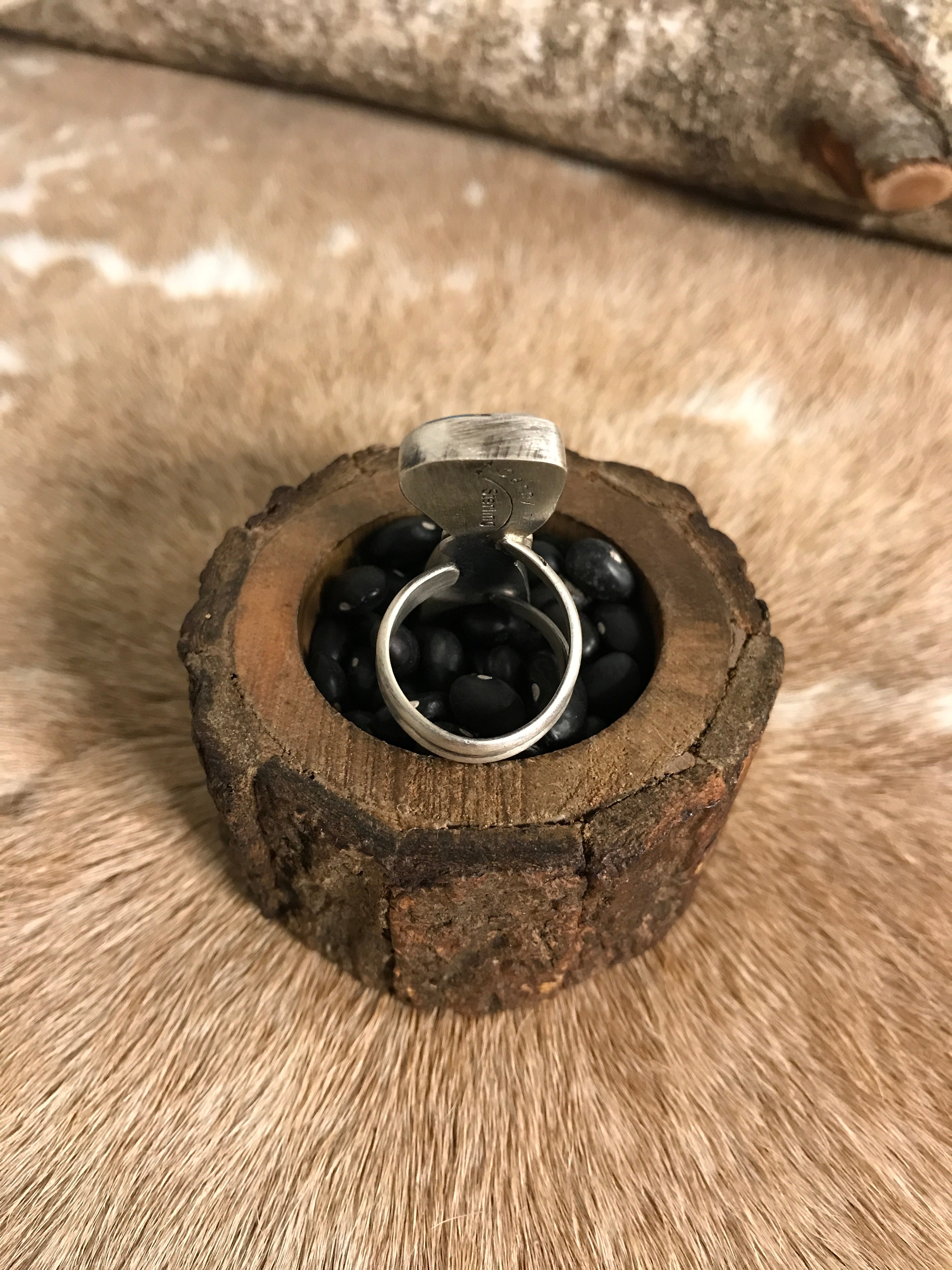 The Forestvale Adjustable Ring-Rings-Calli Co., Turquoise and Silver Jewelry, Native American Handmade, Zuni Tribe, Navajo Tribe, Brock Texas