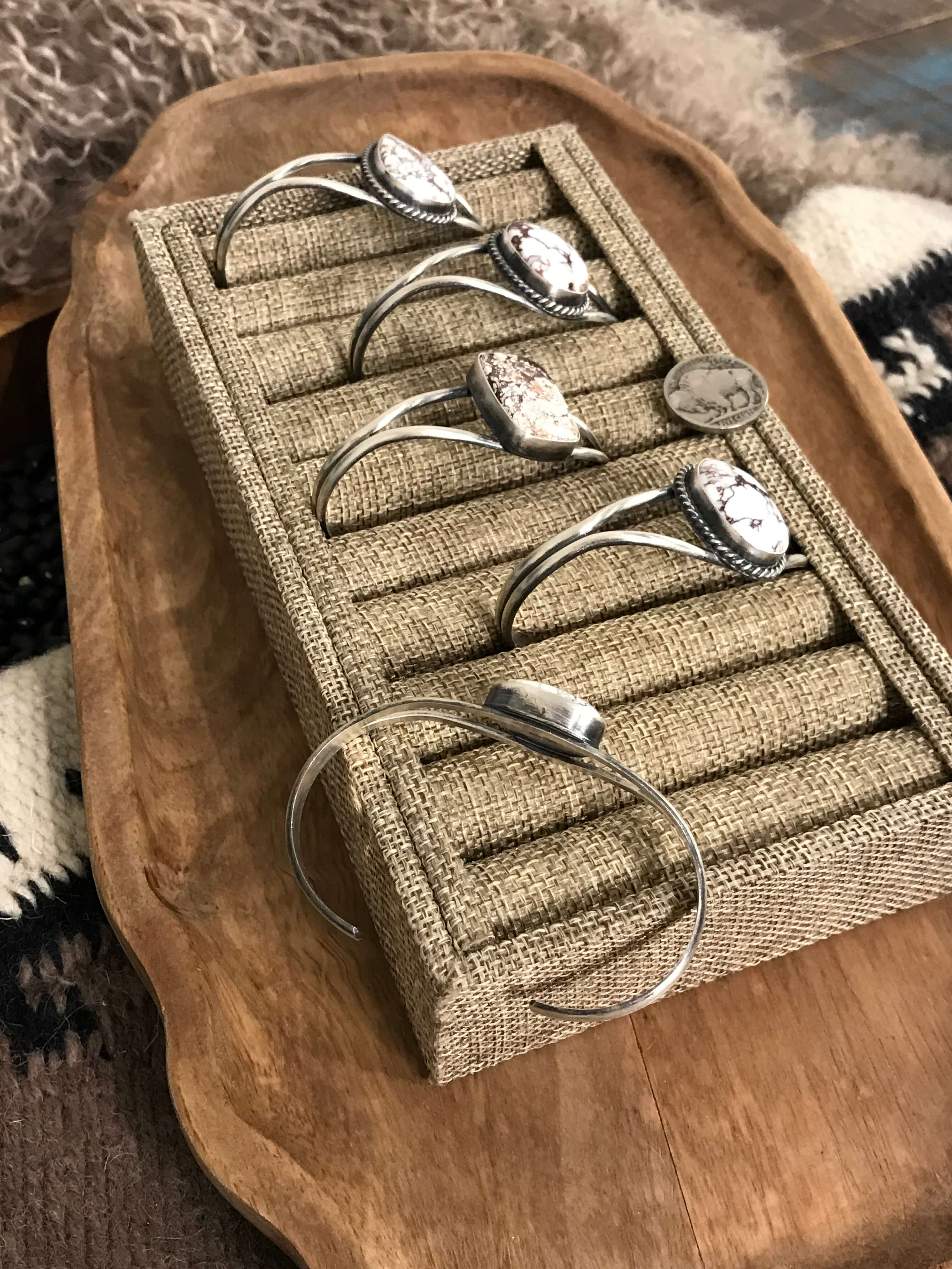 The Clydesdale Cuffs-Bracelets & Cuffs-Calli Co., Turquoise and Silver Jewelry, Native American Handmade, Zuni Tribe, Navajo Tribe, Brock Texas