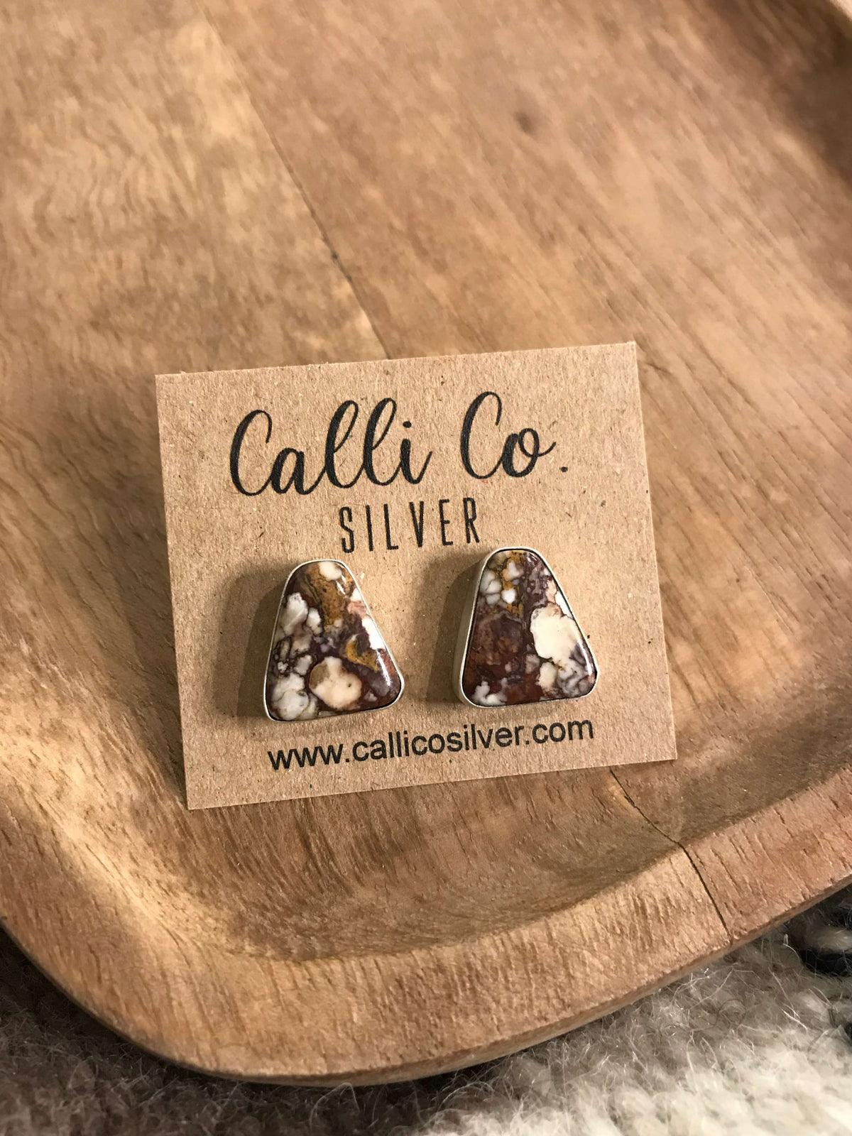 The Wild Horse Studs, 9-Earrings-Calli Co., Turquoise and Silver Jewelry, Native American Handmade, Zuni Tribe, Navajo Tribe, Brock Texas