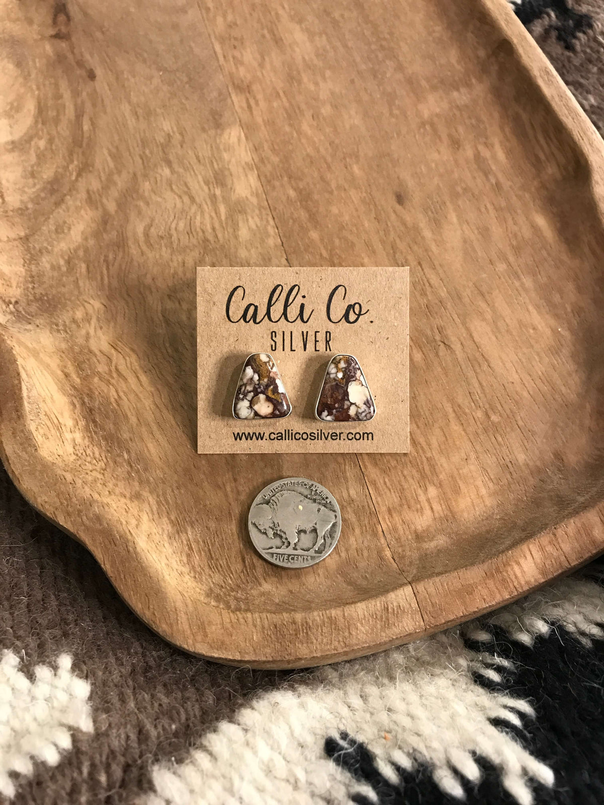 The Wild Horse Studs, 9-Earrings-Calli Co., Turquoise and Silver Jewelry, Native American Handmade, Zuni Tribe, Navajo Tribe, Brock Texas