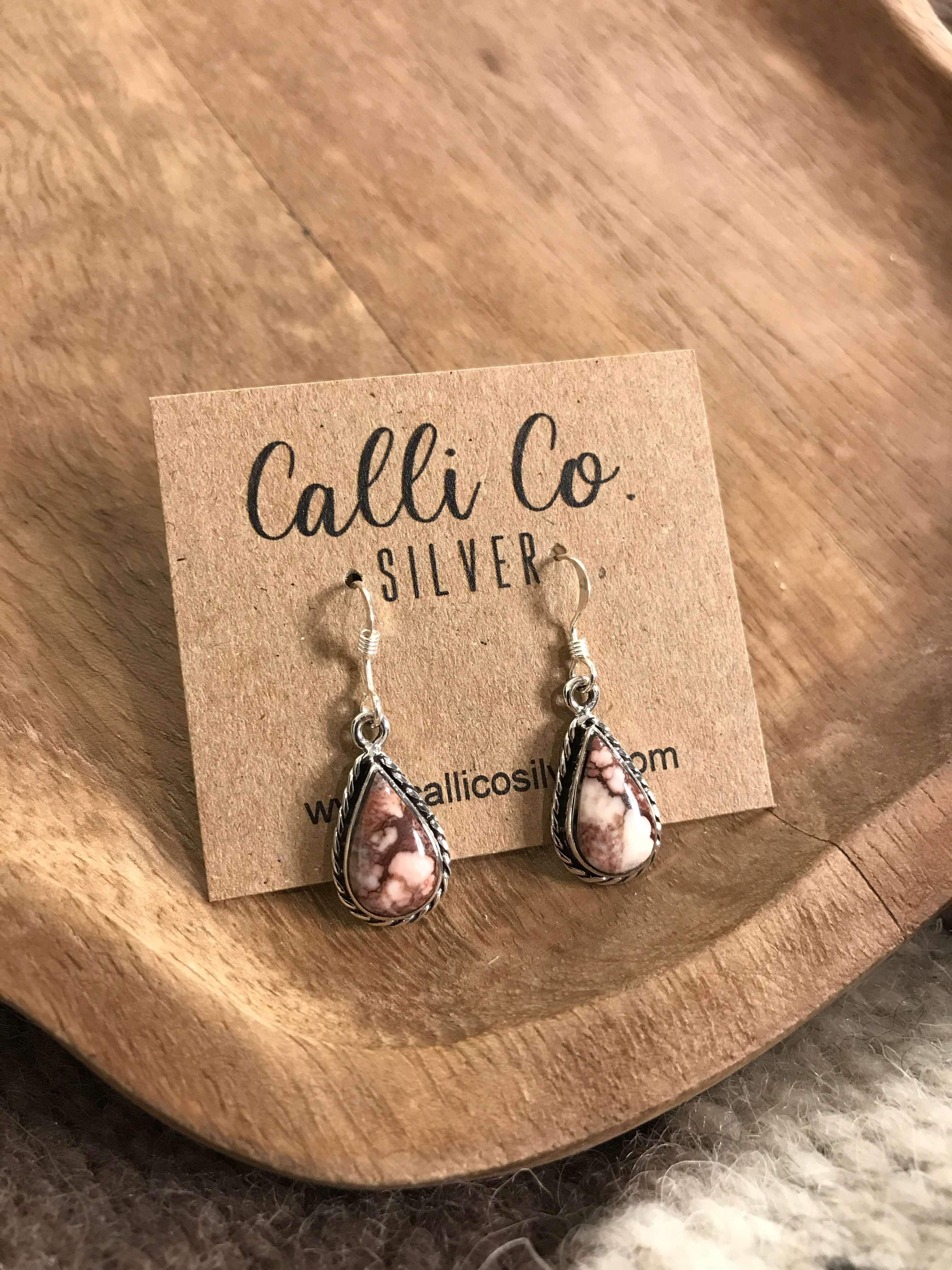 The Wild Horse Dangles, 17-Earrings-Calli Co., Turquoise and Silver Jewelry, Native American Handmade, Zuni Tribe, Navajo Tribe, Brock Texas