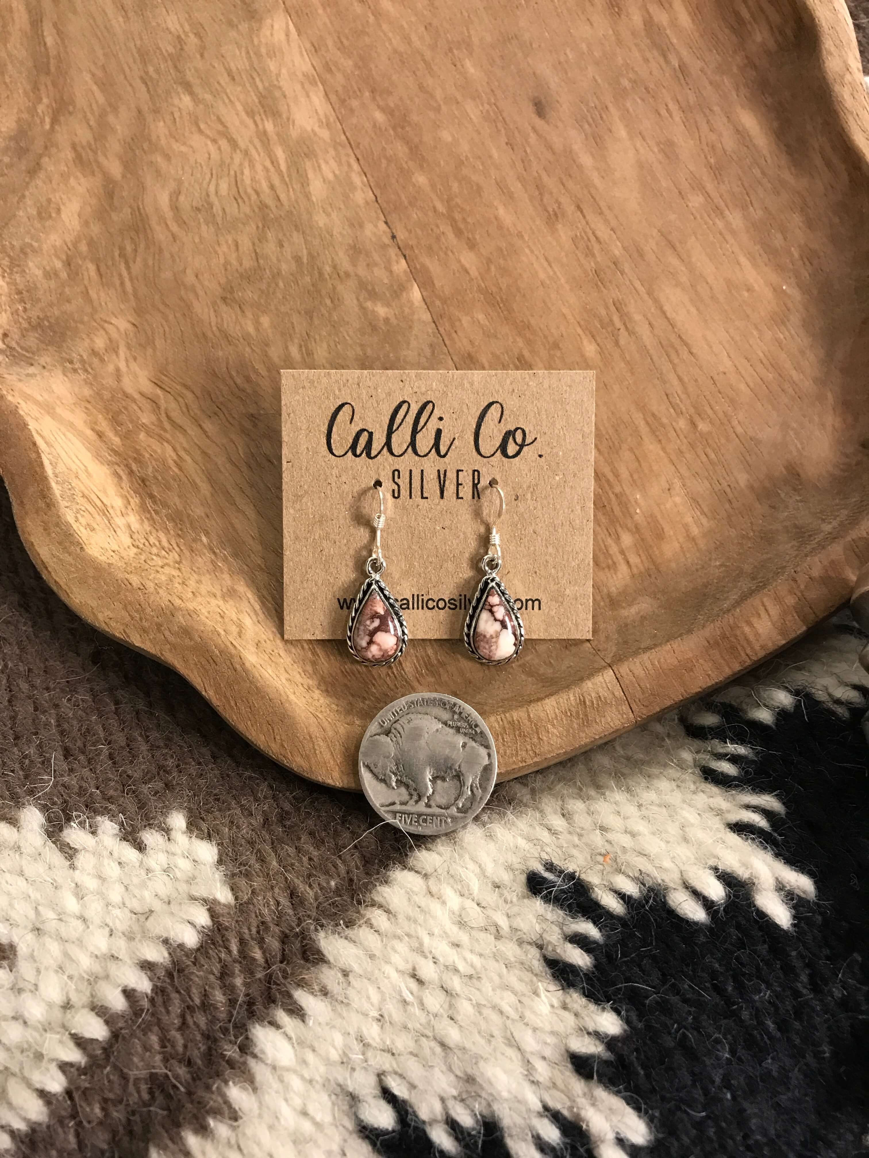 The Wild Horse Dangles, 17-Earrings-Calli Co., Turquoise and Silver Jewelry, Native American Handmade, Zuni Tribe, Navajo Tribe, Brock Texas