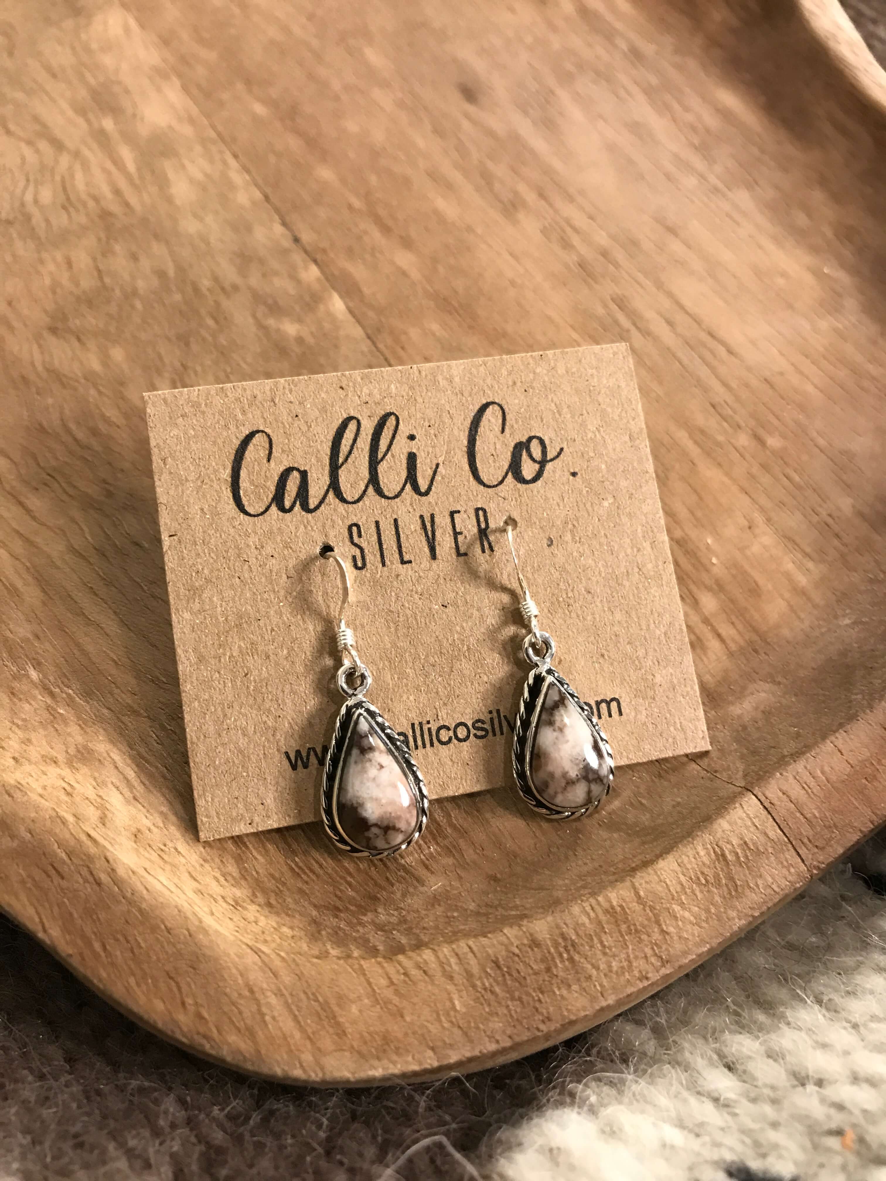 The Wild Horse Dangles, 18-Earrings-Calli Co., Turquoise and Silver Jewelry, Native American Handmade, Zuni Tribe, Navajo Tribe, Brock Texas