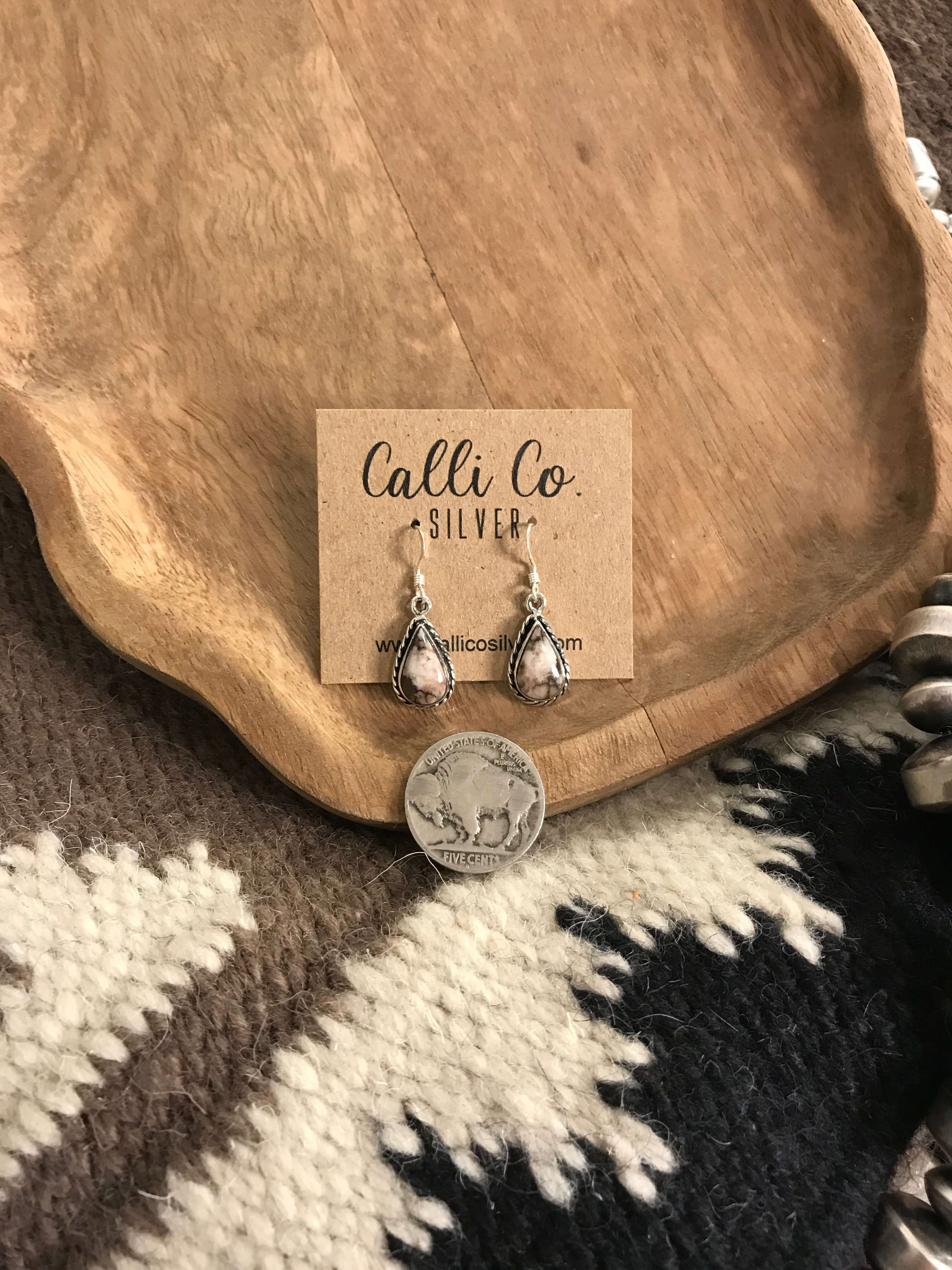 The Wild Horse Dangles, 18-Earrings-Calli Co., Turquoise and Silver Jewelry, Native American Handmade, Zuni Tribe, Navajo Tribe, Brock Texas