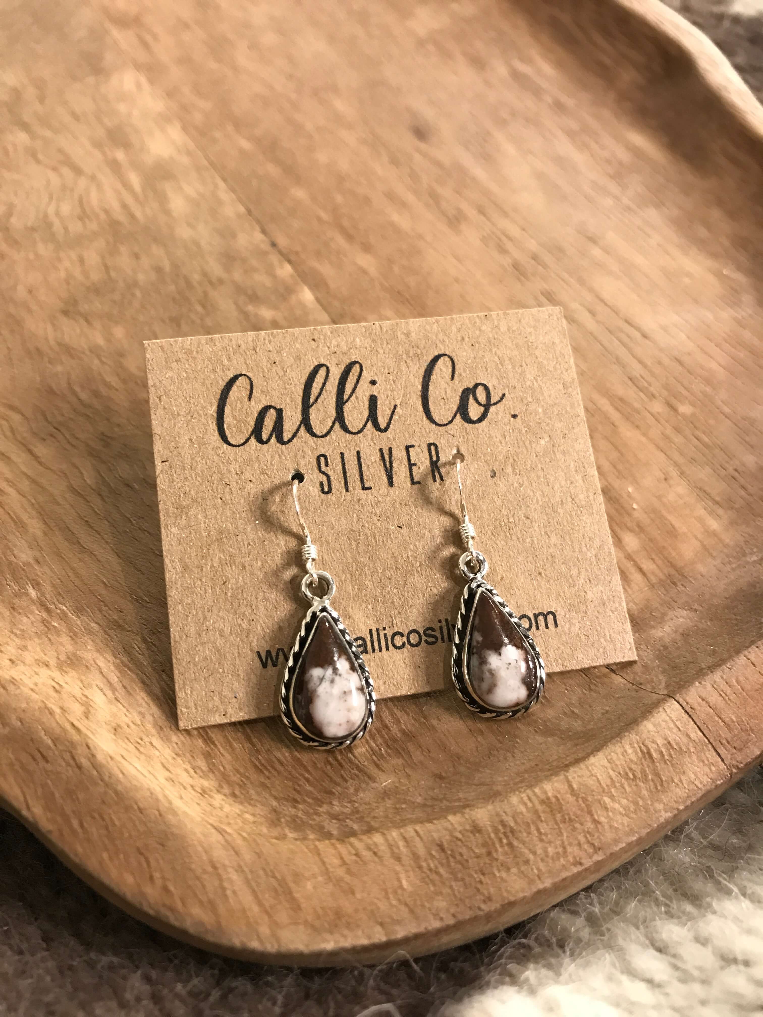 The Wild Horse Dangles, 20-Earrings-Calli Co., Turquoise and Silver Jewelry, Native American Handmade, Zuni Tribe, Navajo Tribe, Brock Texas