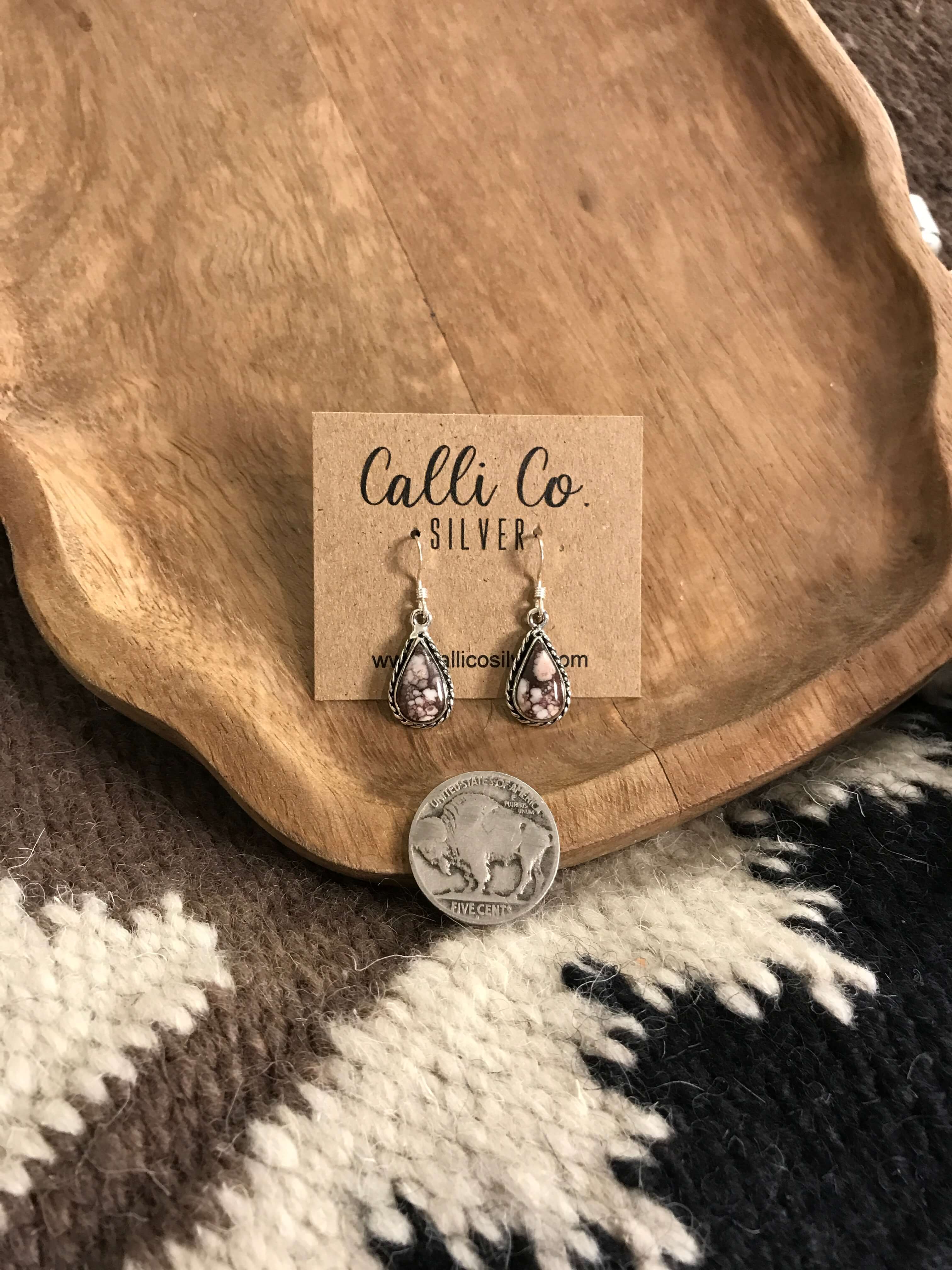 The Wild Horse Dangles, 21-Earrings-Calli Co., Turquoise and Silver Jewelry, Native American Handmade, Zuni Tribe, Navajo Tribe, Brock Texas