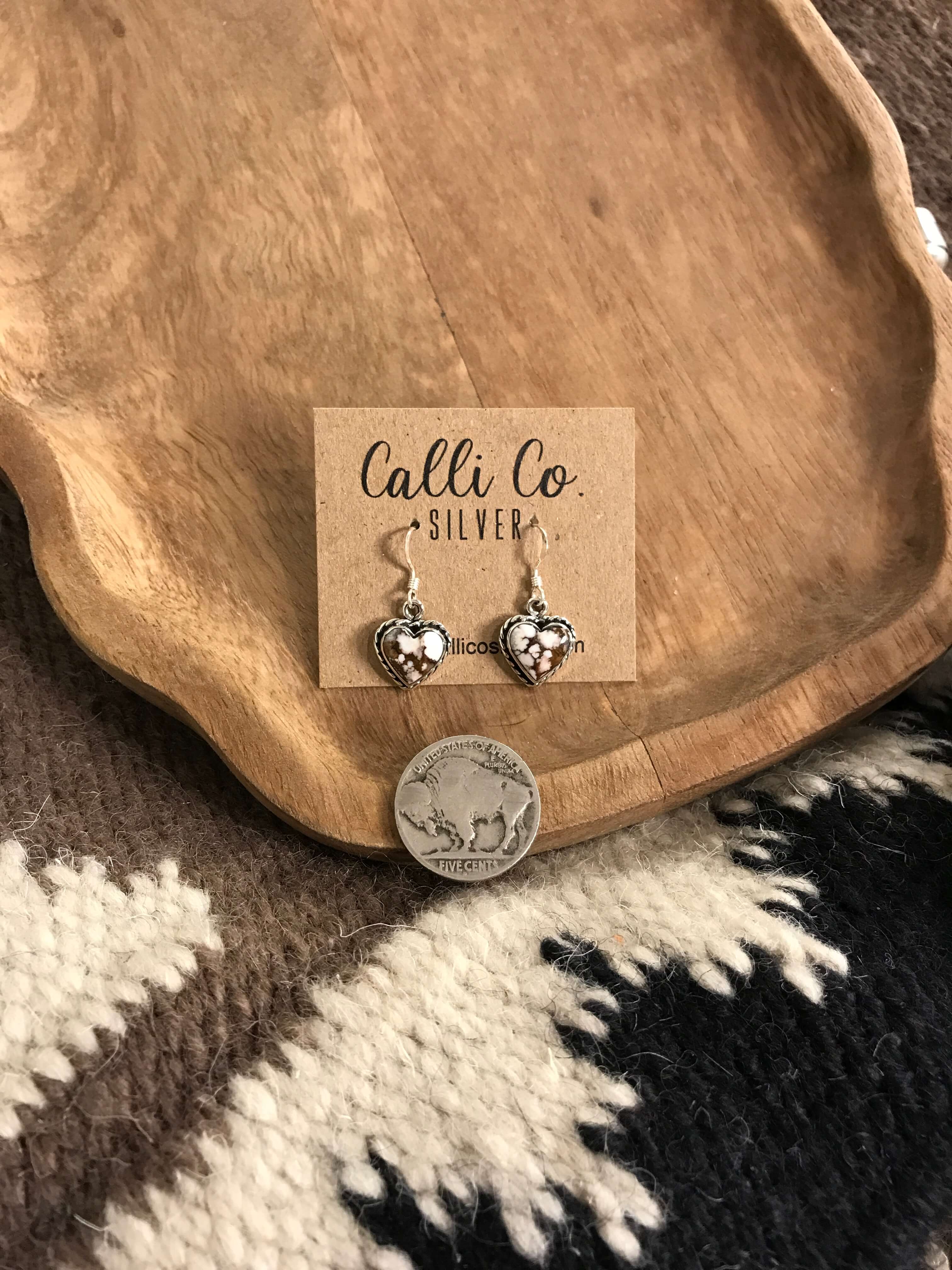 The Wild Horse Dangles, 23-Earrings-Calli Co., Turquoise and Silver Jewelry, Native American Handmade, Zuni Tribe, Navajo Tribe, Brock Texas