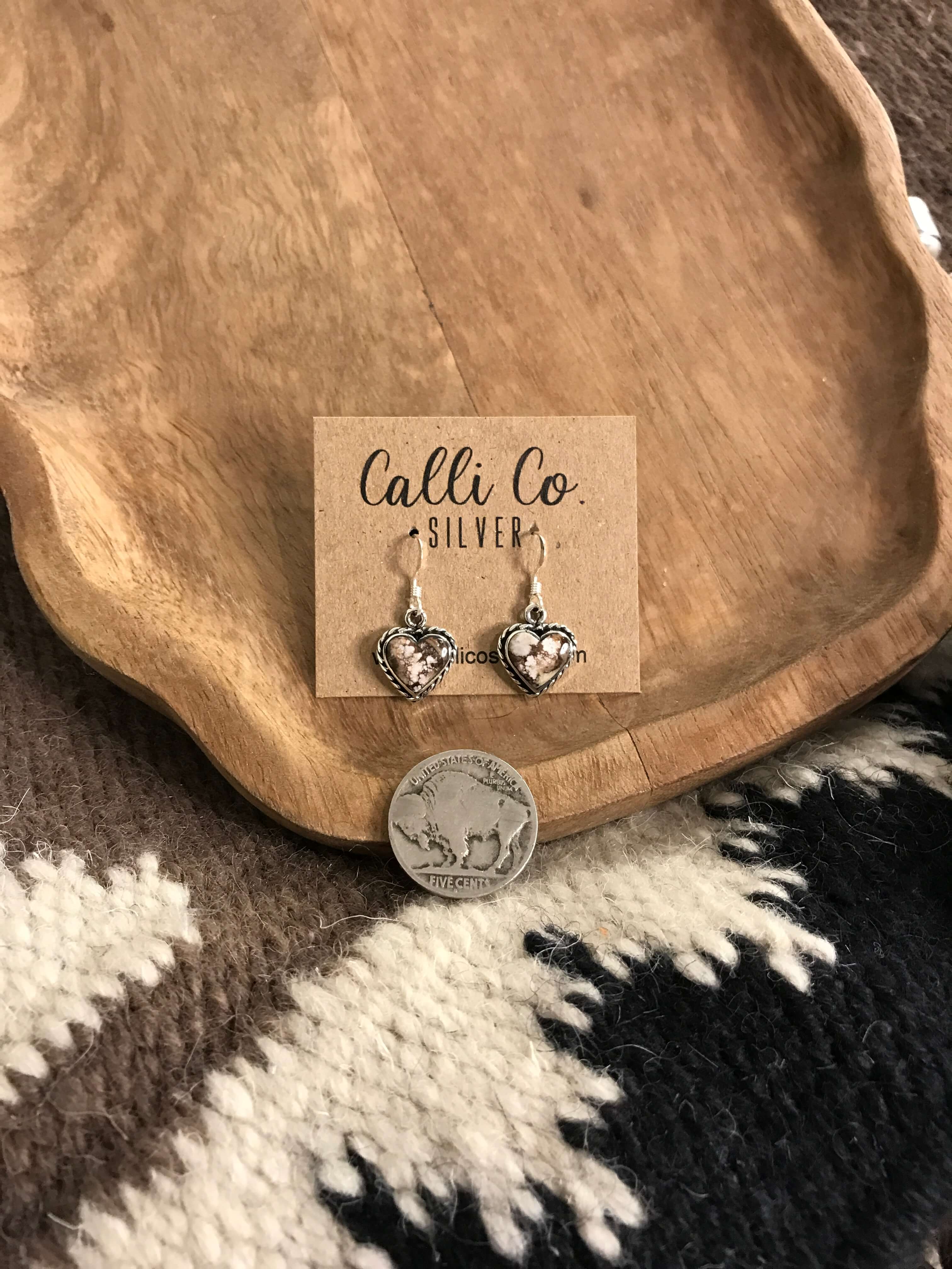 The Wild Horse Dangles, 24-Earrings-Calli Co., Turquoise and Silver Jewelry, Native American Handmade, Zuni Tribe, Navajo Tribe, Brock Texas