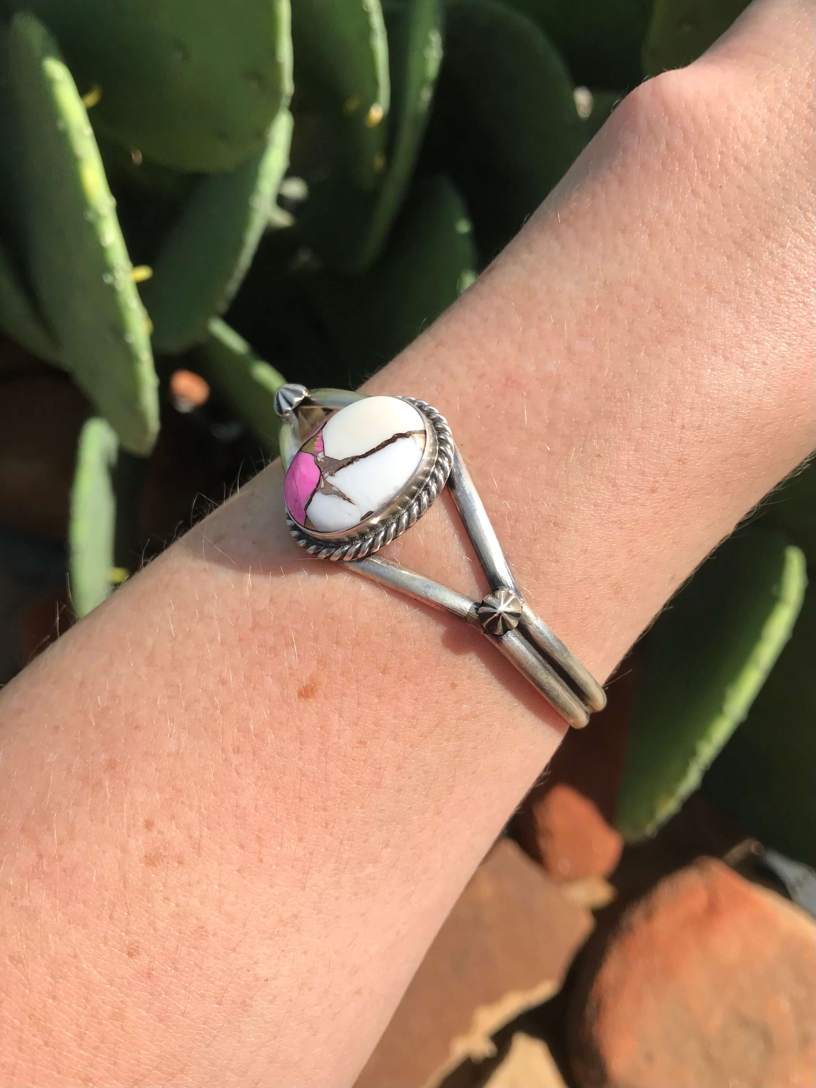 The Cotton Candy Cuff, 1 XX-Bracelets & Cuffs-Calli Co., Turquoise and Silver Jewelry, Native American Handmade, Zuni Tribe, Navajo Tribe, Brock Texas