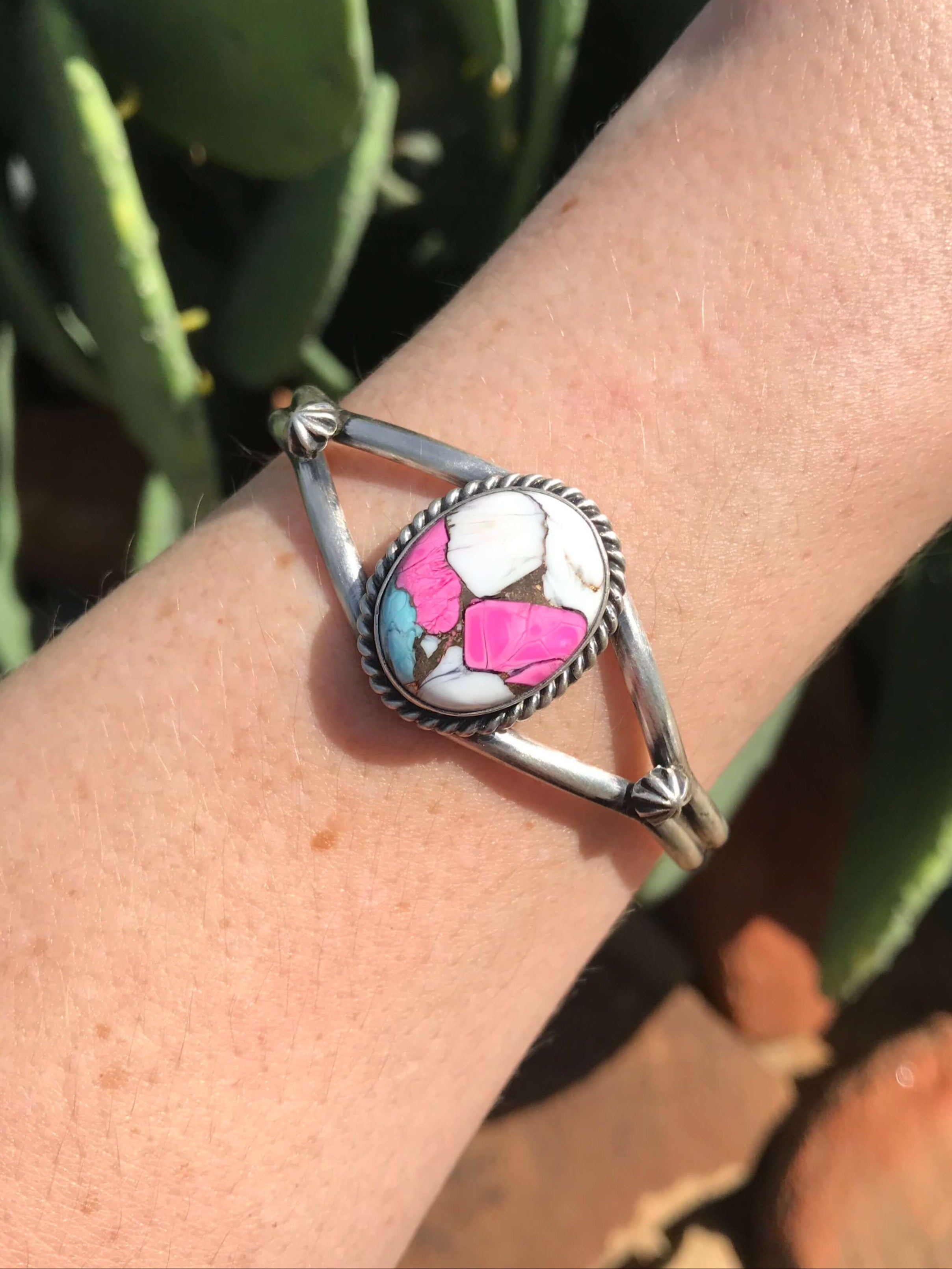 The Cotton Candy Cuff, 3 XX-Bracelets & Cuffs-Calli Co., Turquoise and Silver Jewelry, Native American Handmade, Zuni Tribe, Navajo Tribe, Brock Texas