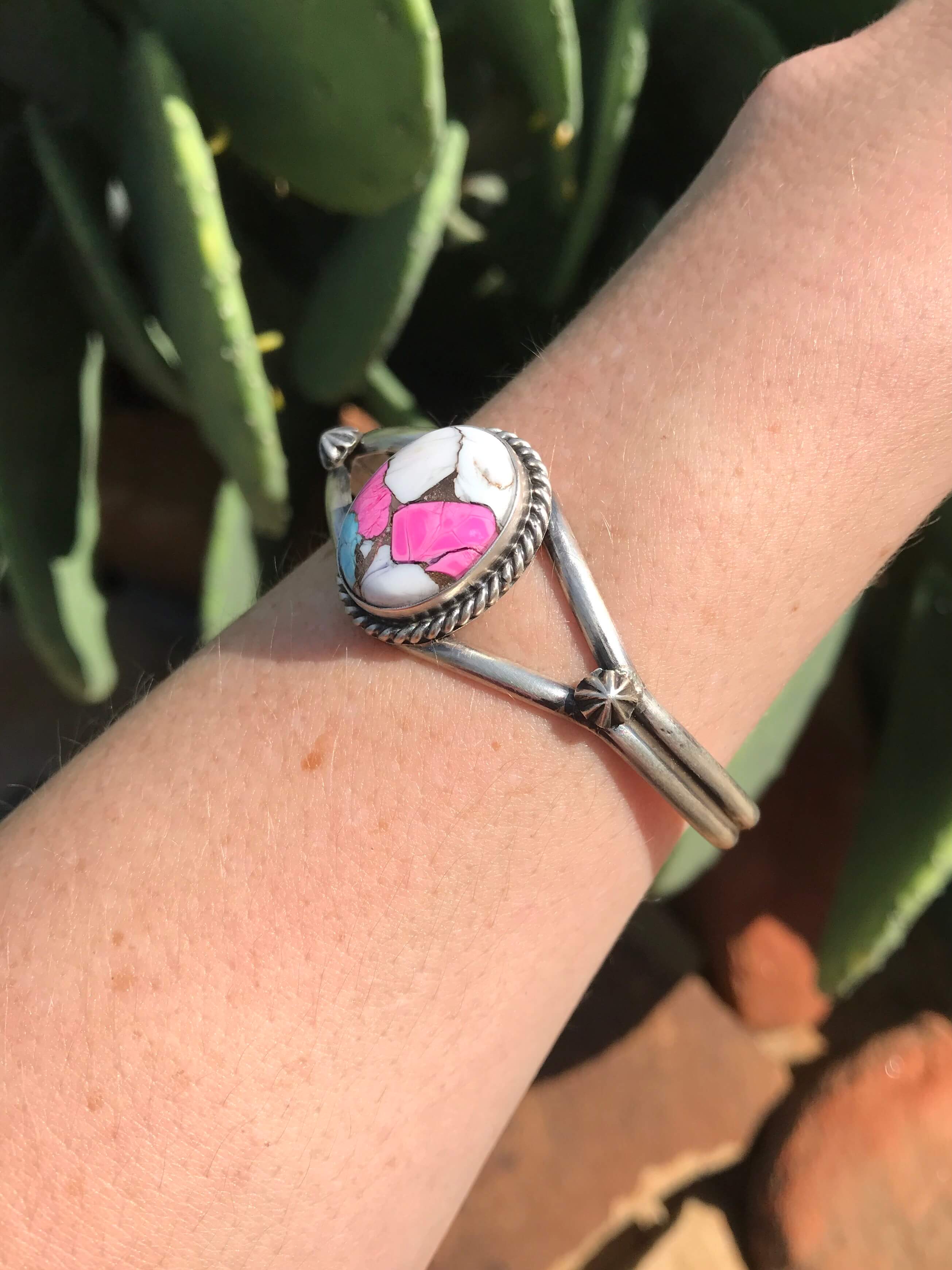 The Cotton Candy Cuff, 3 XX-Bracelets & Cuffs-Calli Co., Turquoise and Silver Jewelry, Native American Handmade, Zuni Tribe, Navajo Tribe, Brock Texas