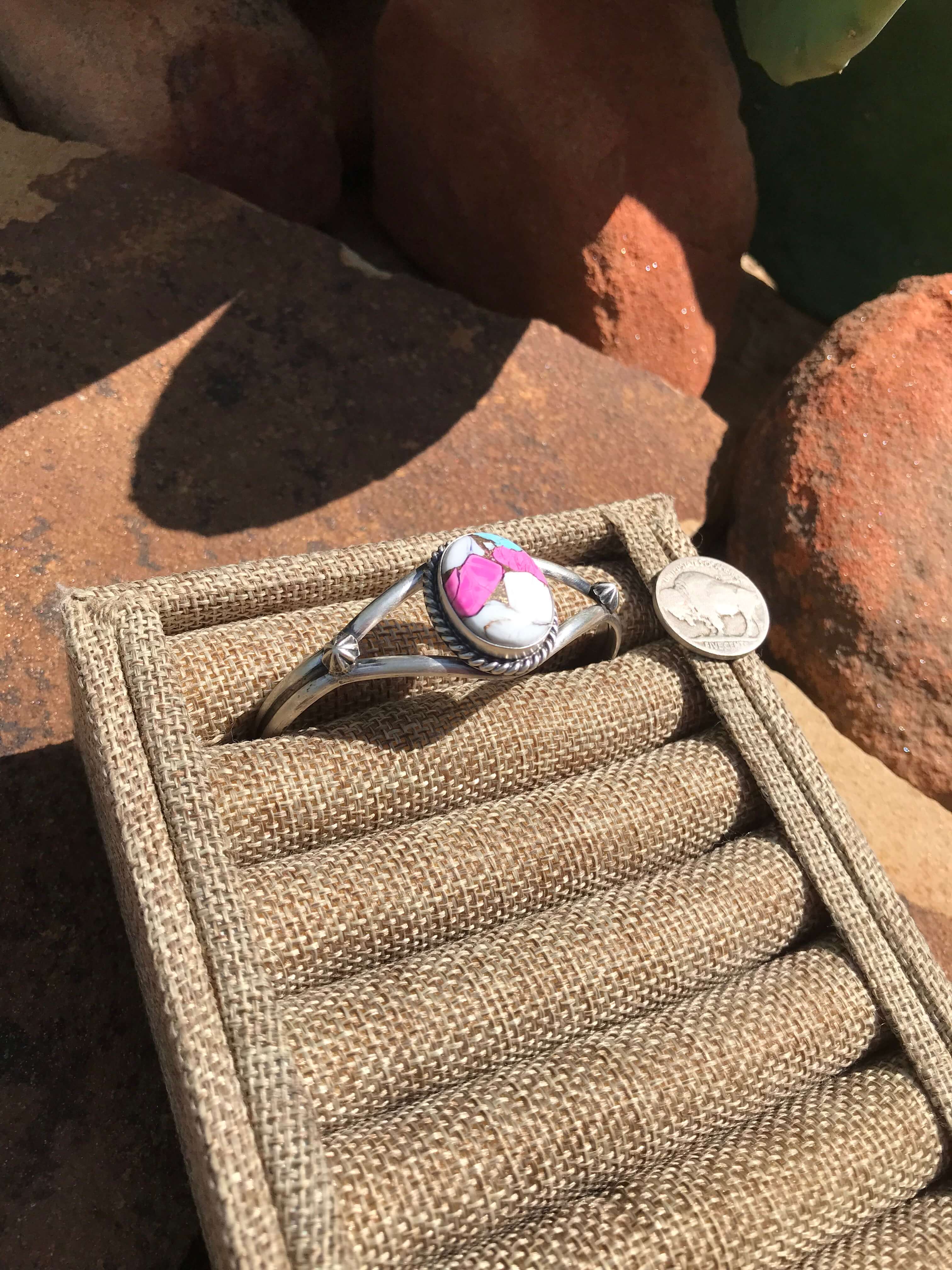 The Cotton Candy Cuff, 3 XX-Bracelets & Cuffs-Calli Co., Turquoise and Silver Jewelry, Native American Handmade, Zuni Tribe, Navajo Tribe, Brock Texas