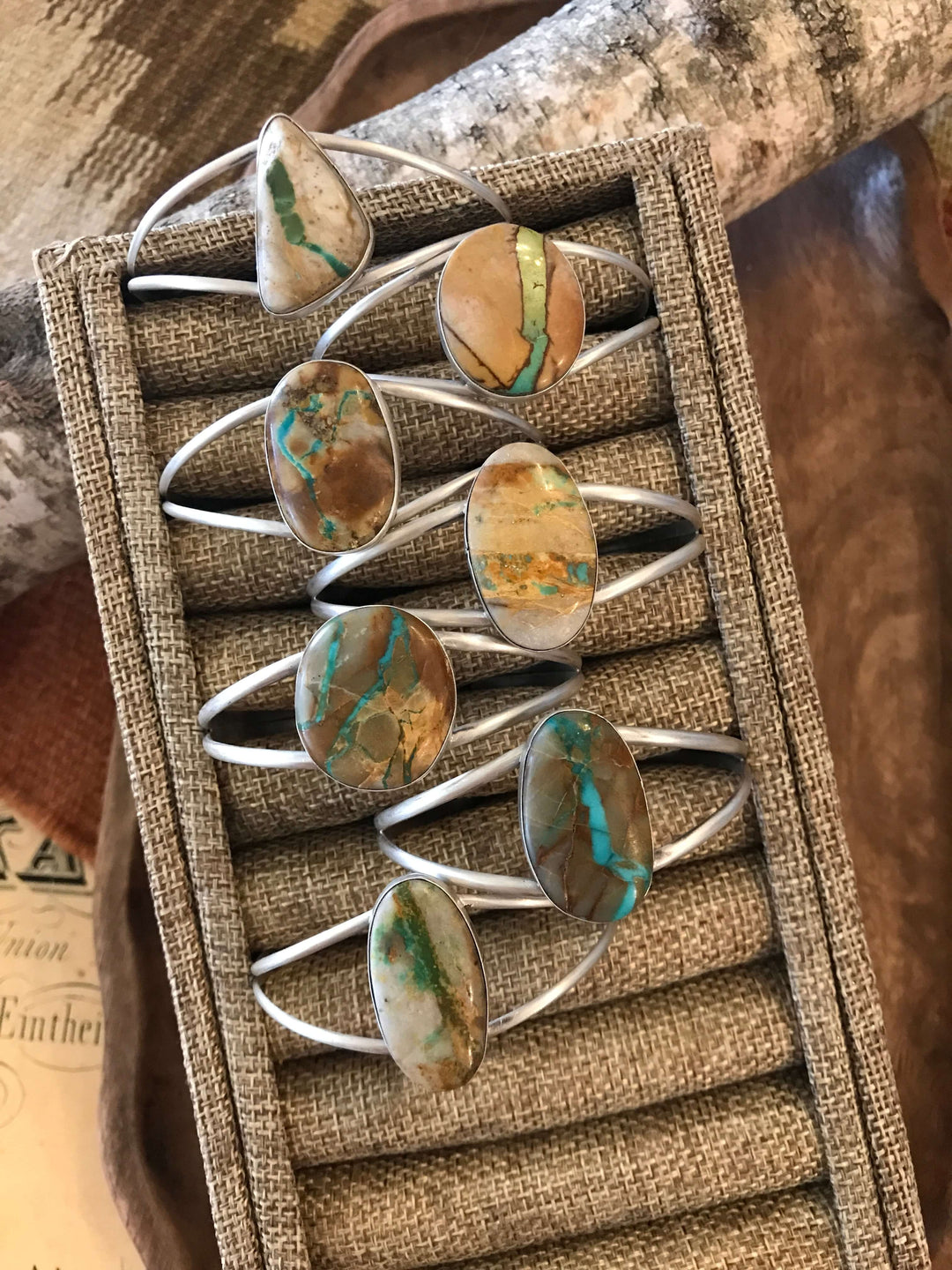 The Roberts Turquoise Cuffs-Bracelets & Cuffs-Calli Co., Turquoise and Silver Jewelry, Native American Handmade, Zuni Tribe, Navajo Tribe, Brock Texas