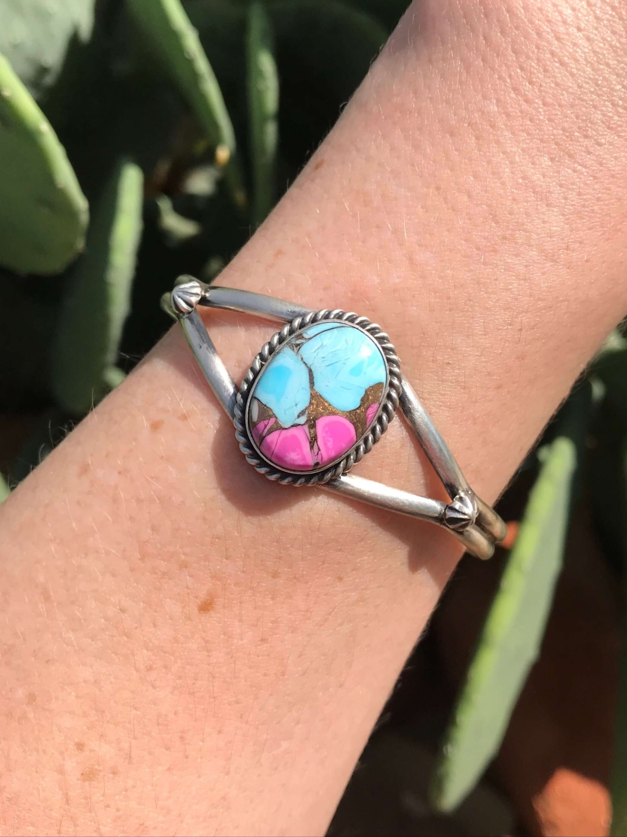 The Cotton Candy Cuff, 2 XX-Bracelets & Cuffs-Calli Co., Turquoise and Silver Jewelry, Native American Handmade, Zuni Tribe, Navajo Tribe, Brock Texas