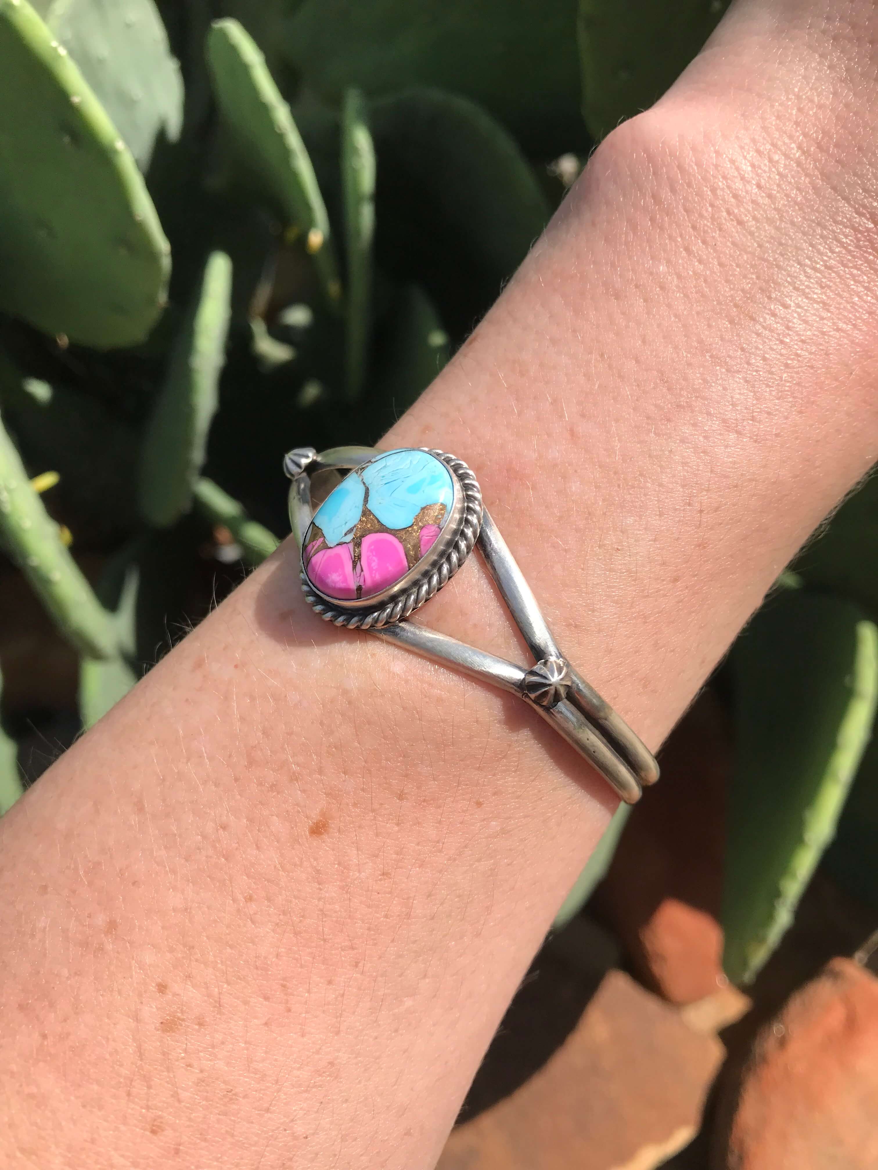 The Cotton Candy Cuff, 2 XX-Bracelets & Cuffs-Calli Co., Turquoise and Silver Jewelry, Native American Handmade, Zuni Tribe, Navajo Tribe, Brock Texas