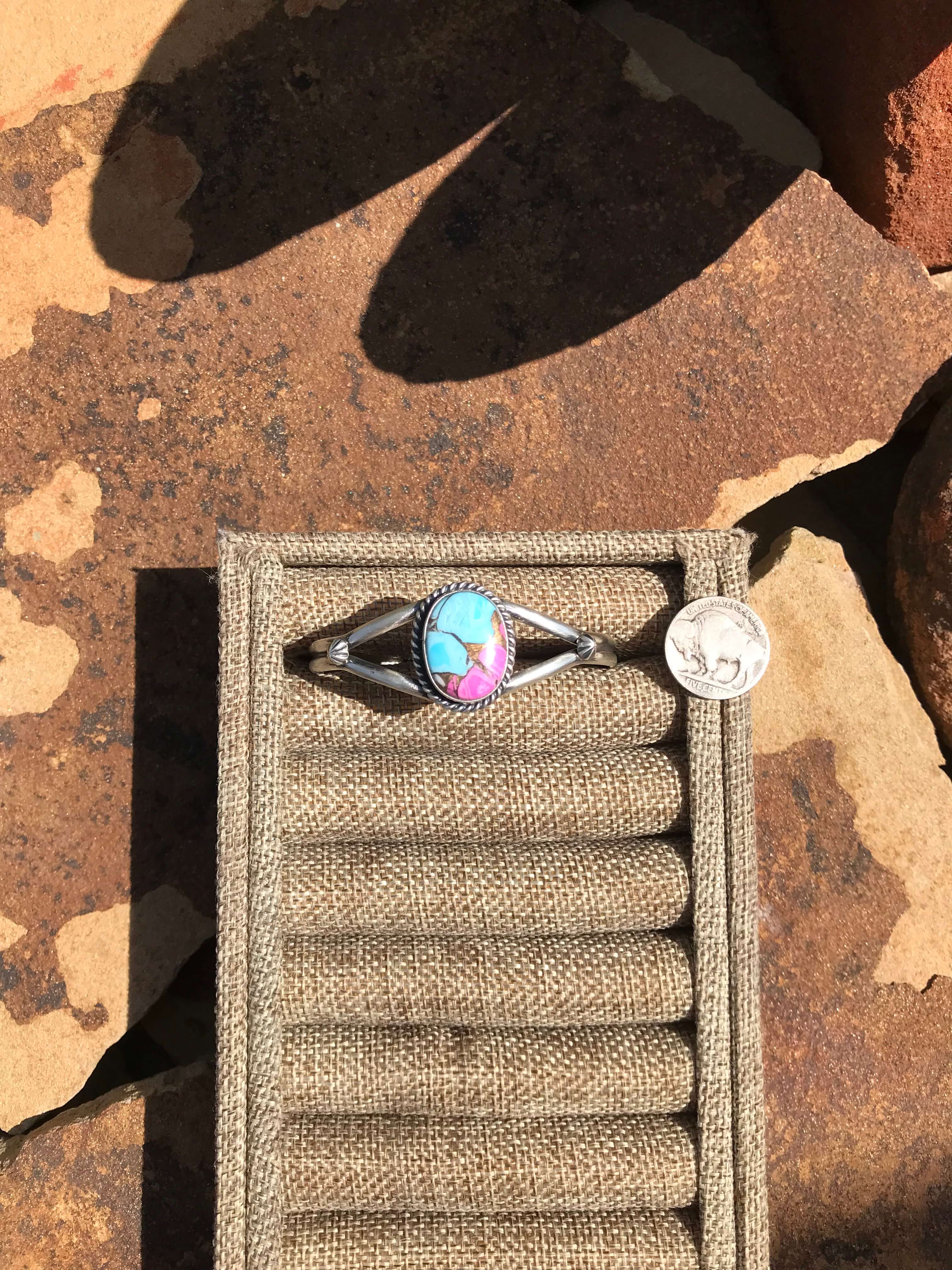 The Cotton Candy Cuff, 2 XX-Bracelets & Cuffs-Calli Co., Turquoise and Silver Jewelry, Native American Handmade, Zuni Tribe, Navajo Tribe, Brock Texas