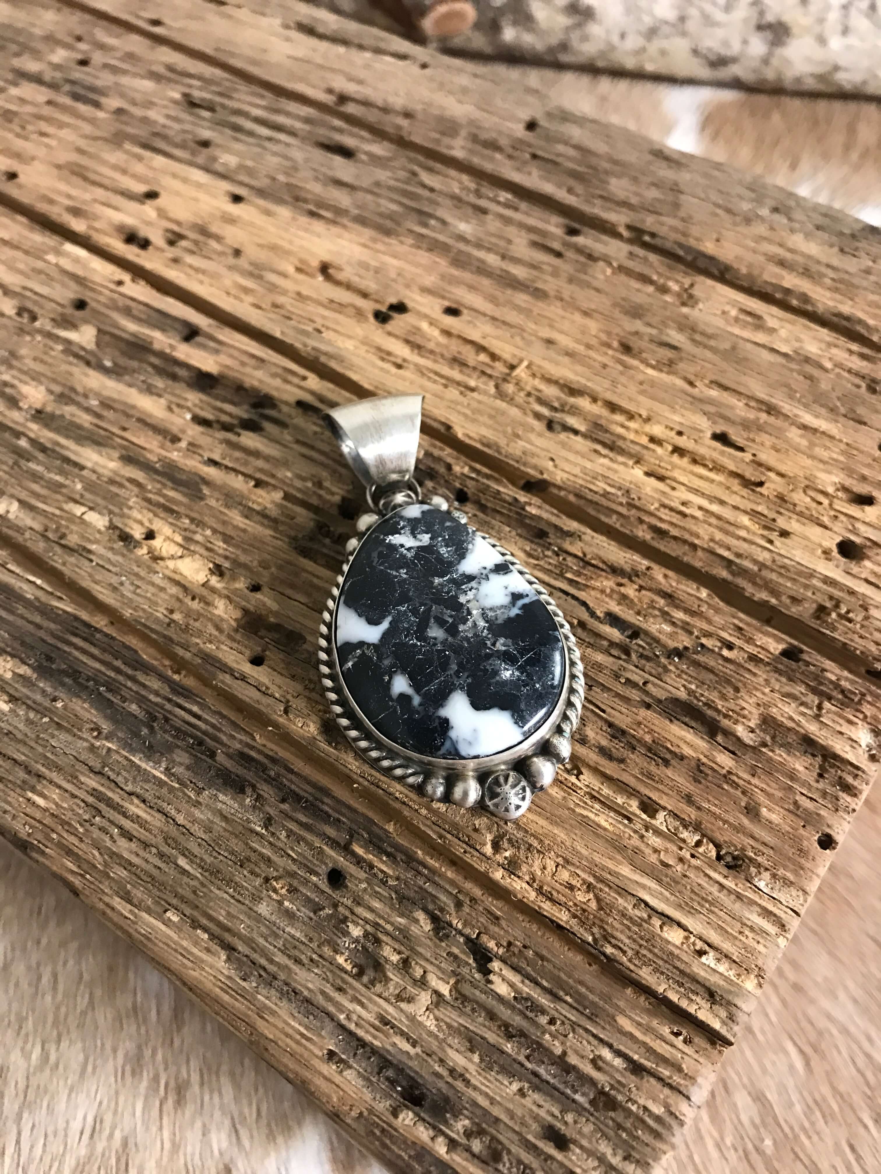 The Warren Pendant-Pendants-Calli Co., Turquoise and Silver Jewelry, Native American Handmade, Zuni Tribe, Navajo Tribe, Brock Texas