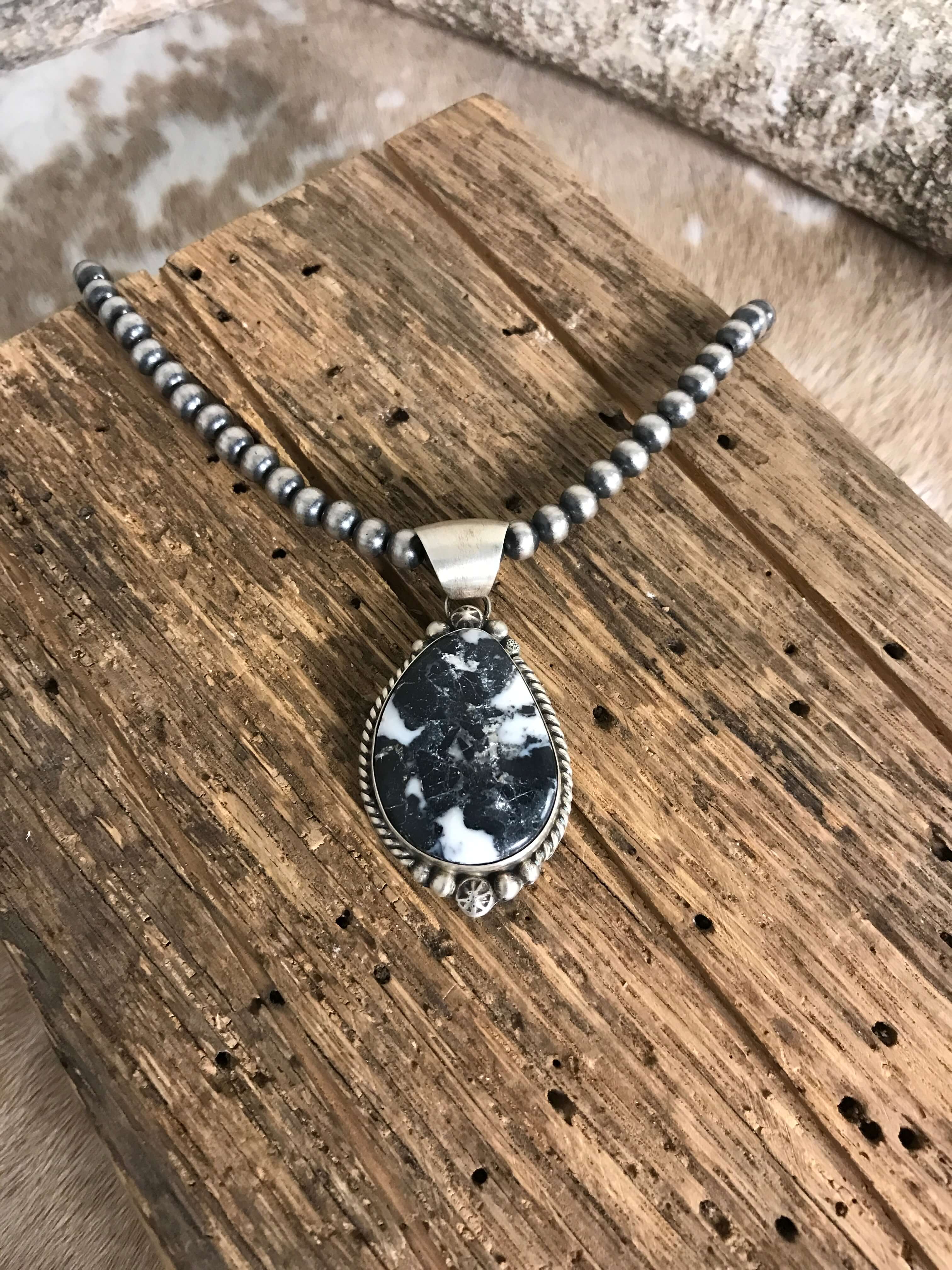 The Warren Pendant-Pendants-Calli Co., Turquoise and Silver Jewelry, Native American Handmade, Zuni Tribe, Navajo Tribe, Brock Texas