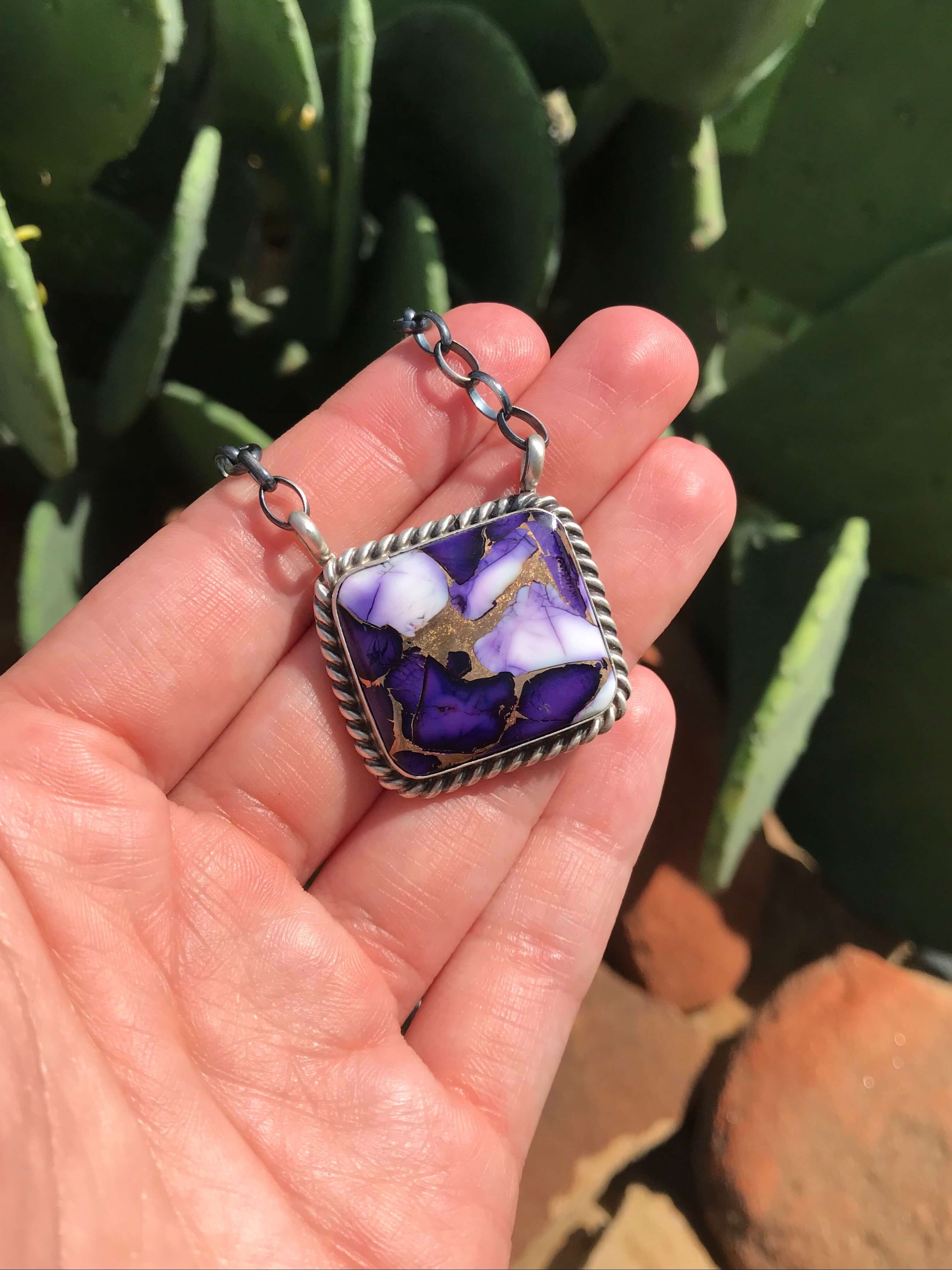 The Ponderosa Necklace, 2-Necklaces-Calli Co., Turquoise and Silver Jewelry, Native American Handmade, Zuni Tribe, Navajo Tribe, Brock Texas